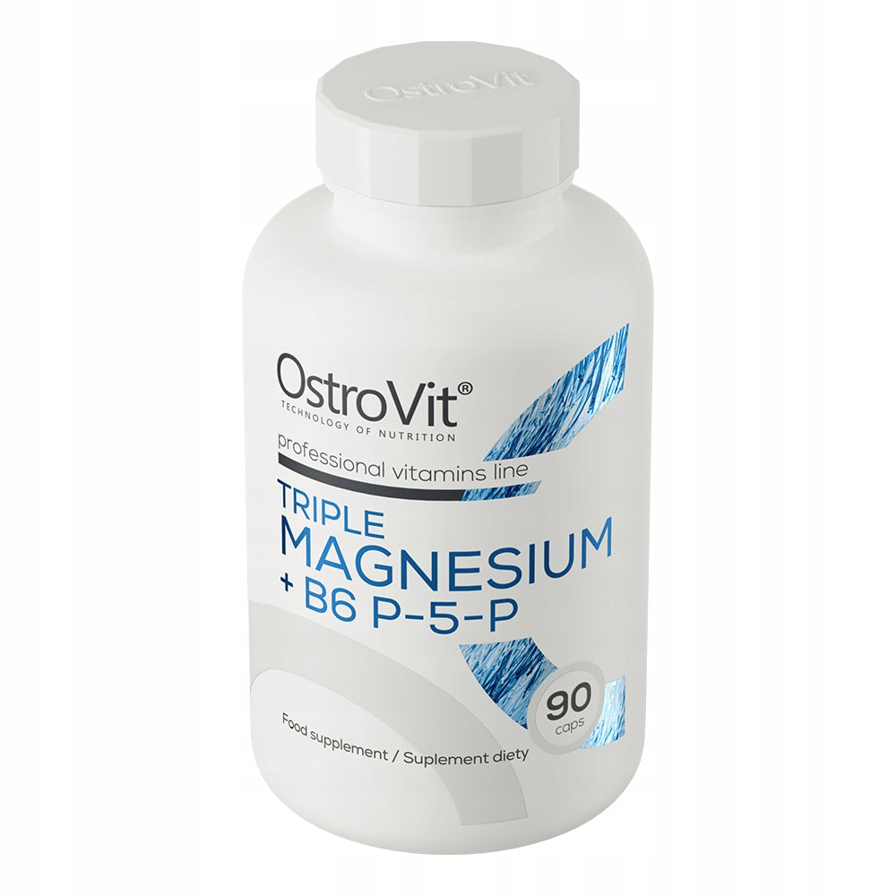 OstroVit MAGNESIUM + B6 90 kaps THREE ACTIVE FORMS CARBONATE Lactate Citrate Expiration date not specified