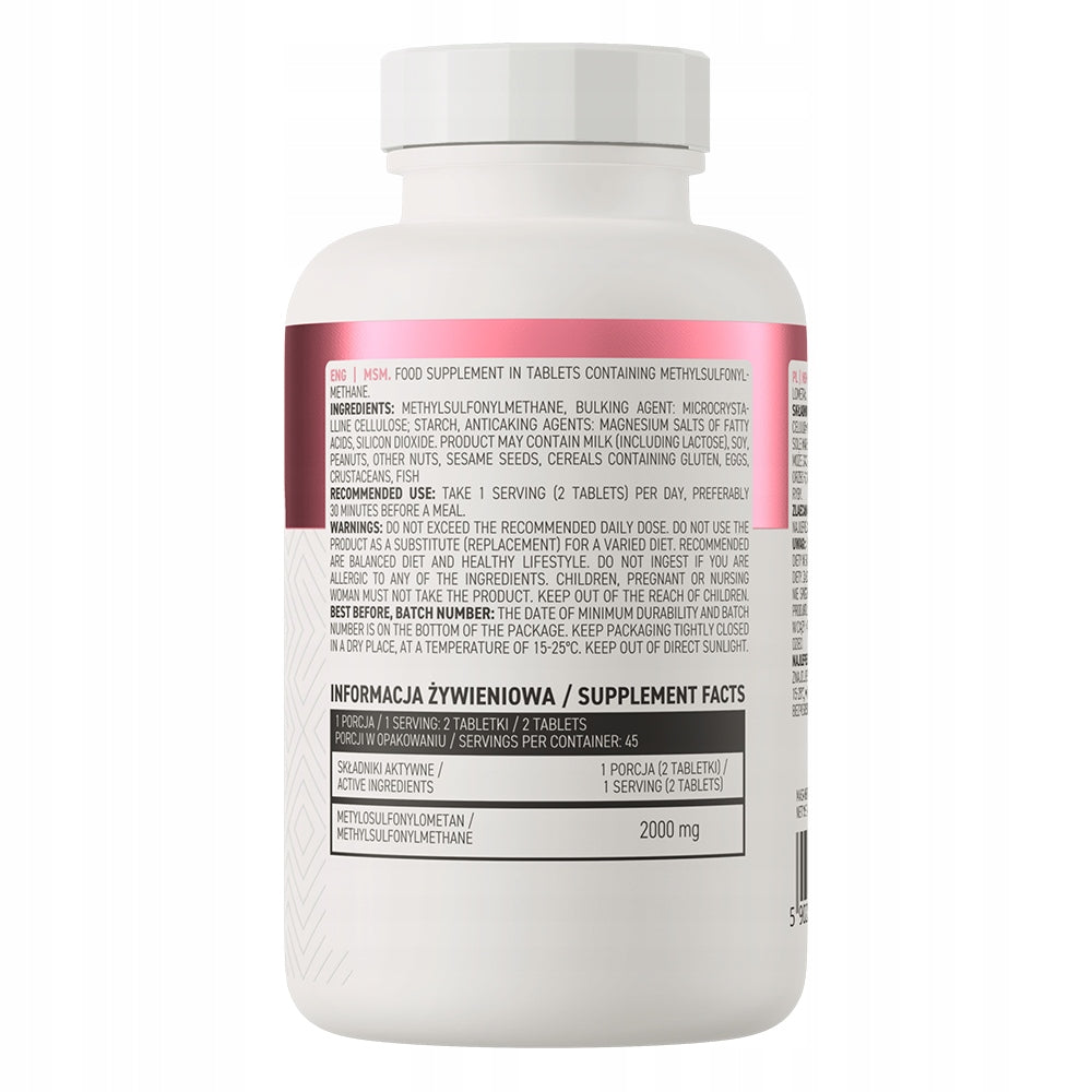 OstroVit MSM ORGANIC SULFUR 2000 mg 90 tabs HEALTHY JOINTS BONES SKIN Packaging status original