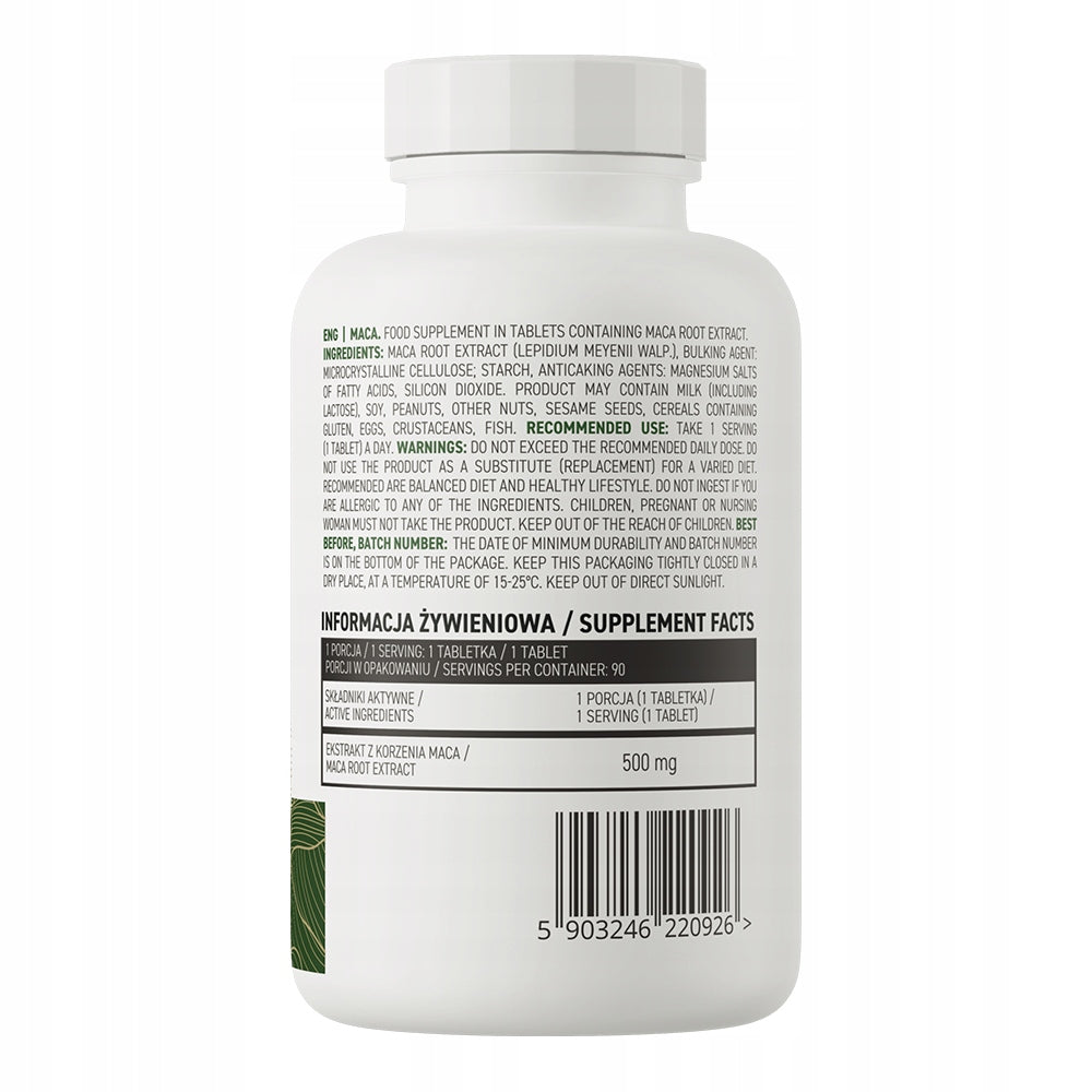 OstroVit Maca root VEGE 500 mg 90 tabs Extract 90 SERVINGS Expiration date at least 1 year from the date of purchase