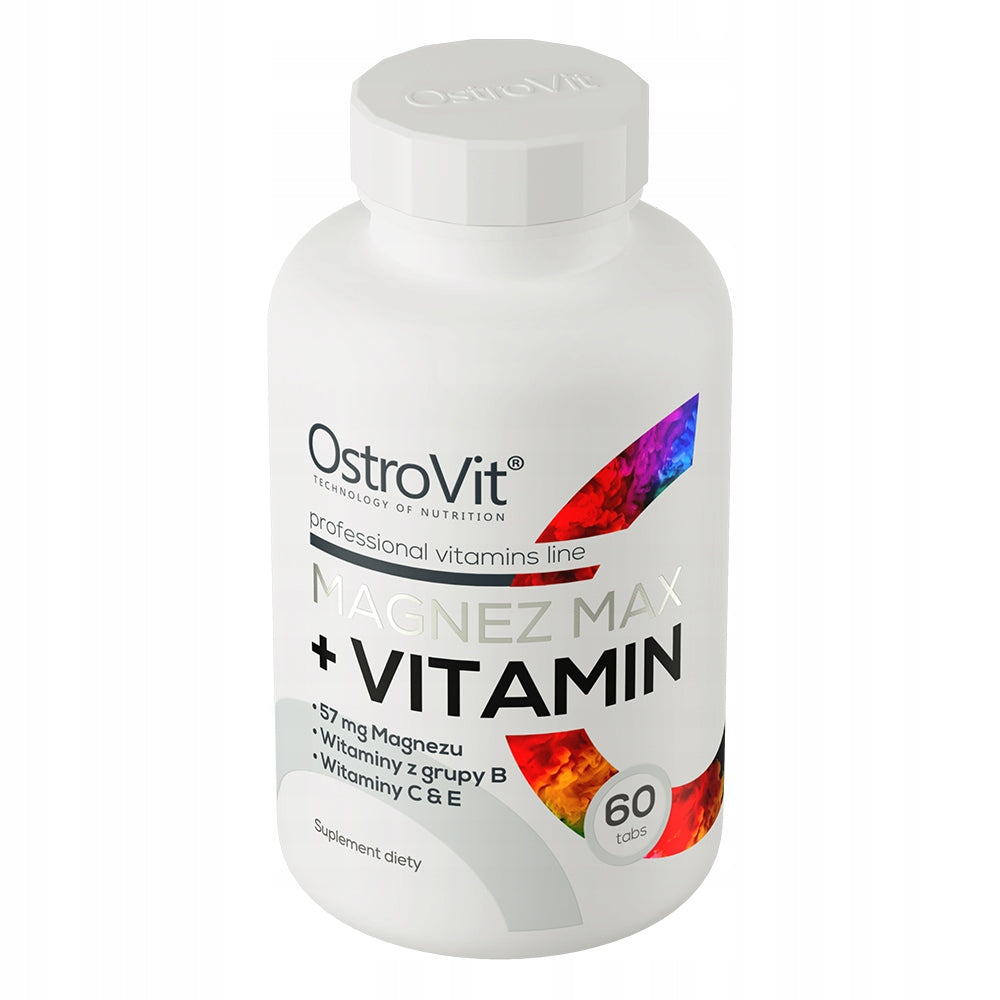 OstroVit Magnesium MAX + Vitamin 60 tabs VITAMIN C + E + B12 BIOTIN NIACIN Expiration date not specified