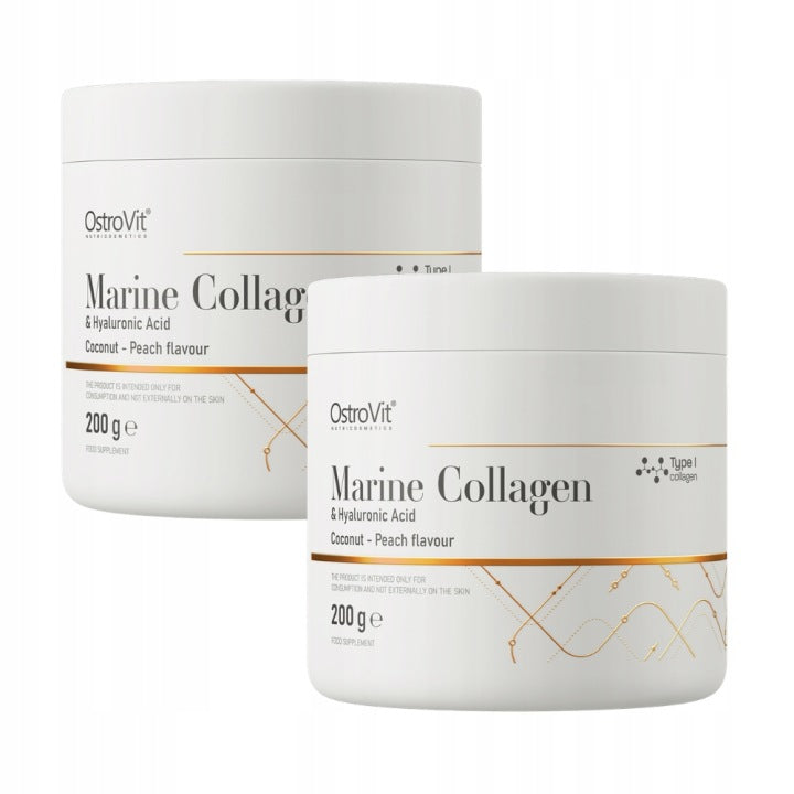 OstroVit Marine Collagen FISH TYPE I Hyaluronic Acid Vitamin C 2x200 g