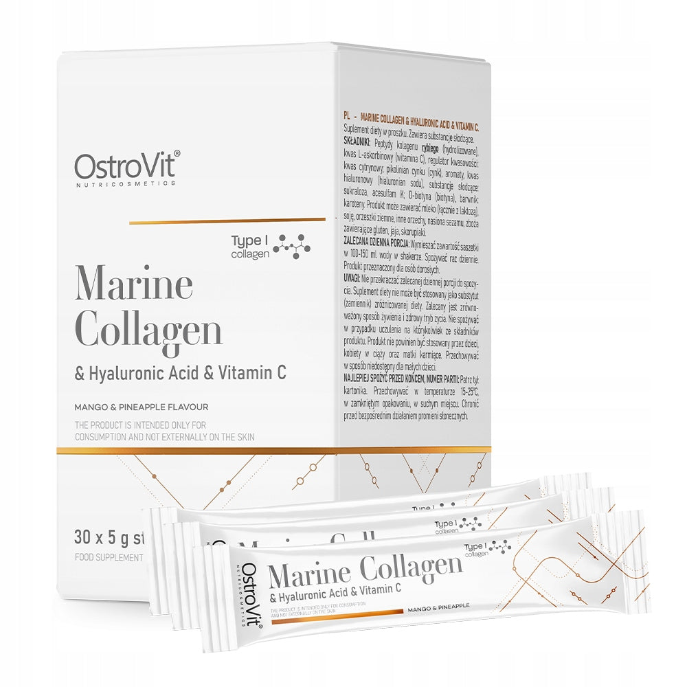 OstroVit Marine Collagen in sachets + Hyaluronic Acid Vitamin C 5 g x 30
