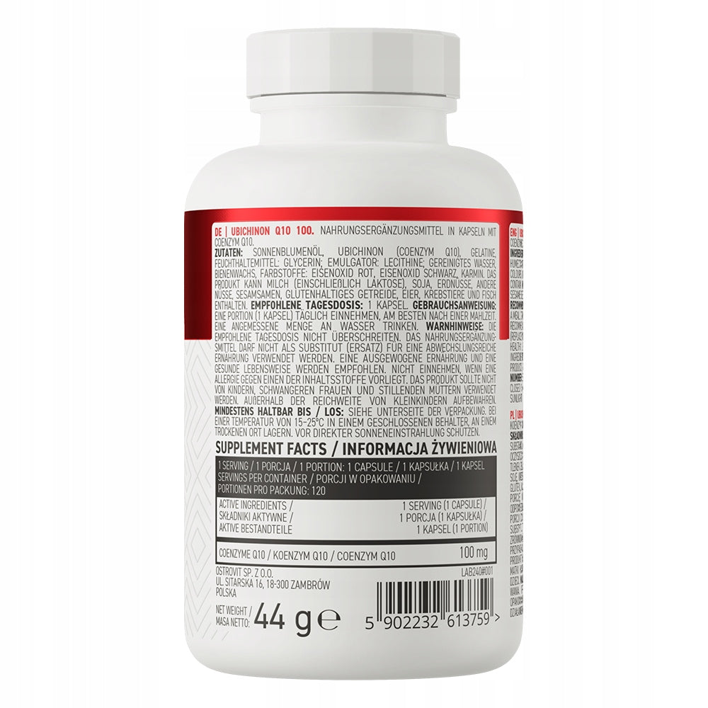 OstroVit Ubiquinone Q10 100 mg 120 capsules Coenzyme Q10 Heart Support Manufacturer code 5902232613759