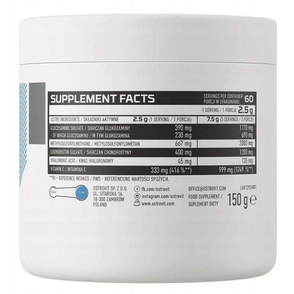 OstroVit dietary supplement glucosamine MSM chondroitin 150 g powder Manufacturer code 5903933918426