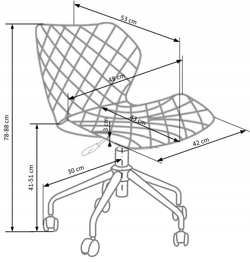 Otočné křeslo Halmar černé Furniture depth 53 cm