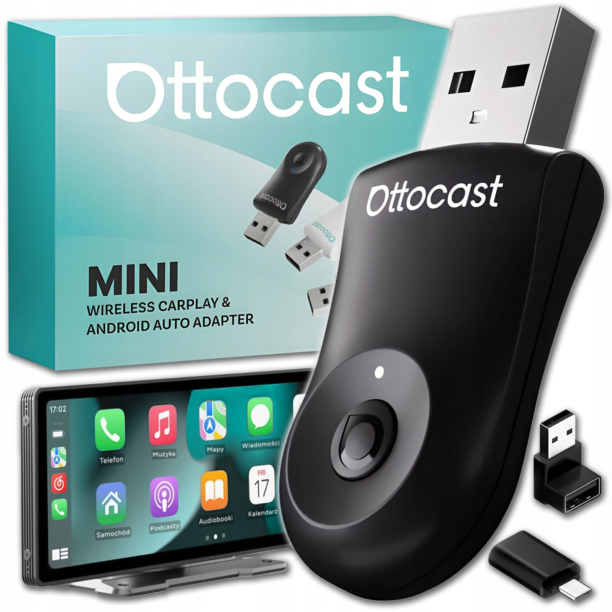 Ottocast Mini CA505-T – CarPlay Adapter & Android Auto Wireless