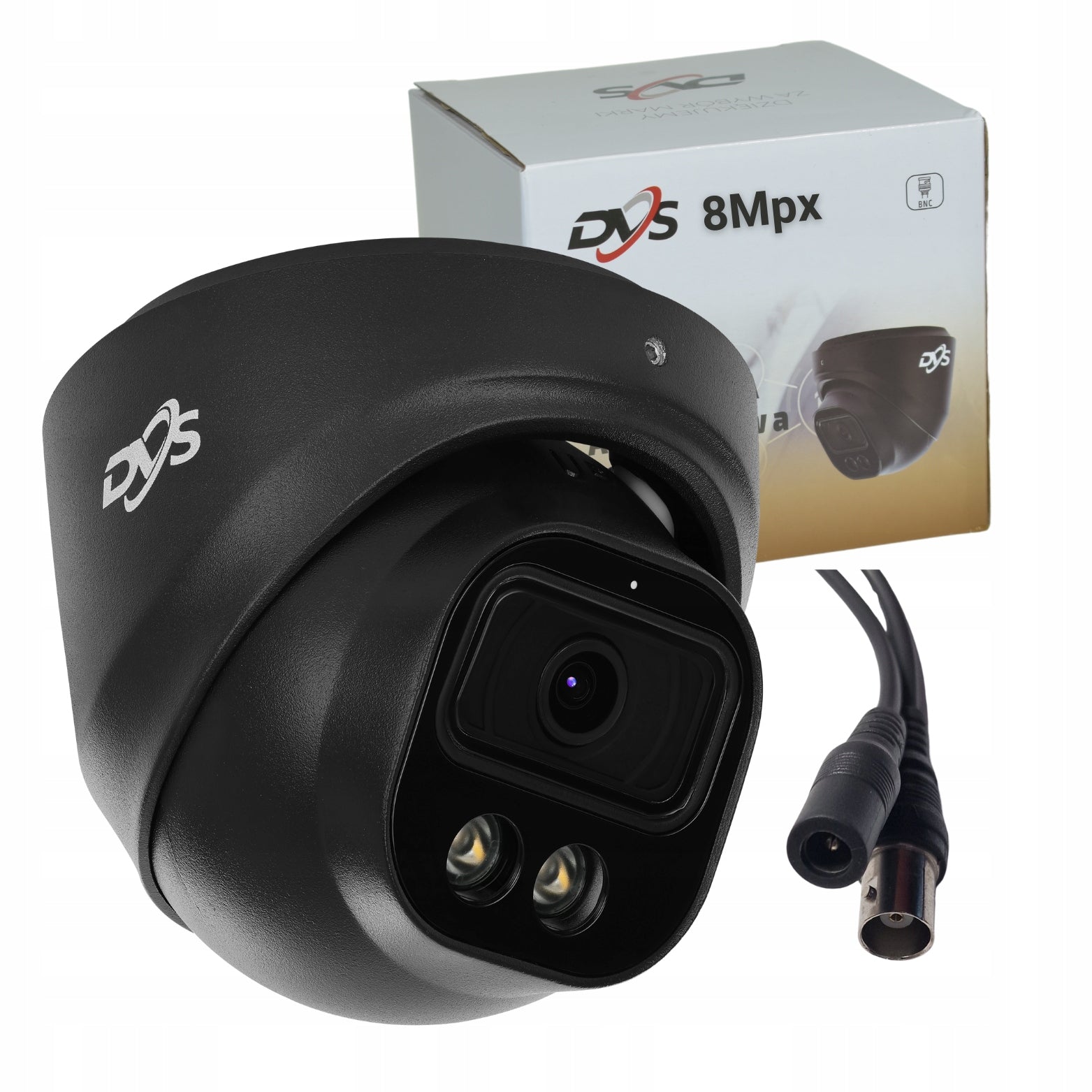 Outdoor Analog Camera DVS 8Mpx 4K Black Dome Dual Light IP66 Packaging status original