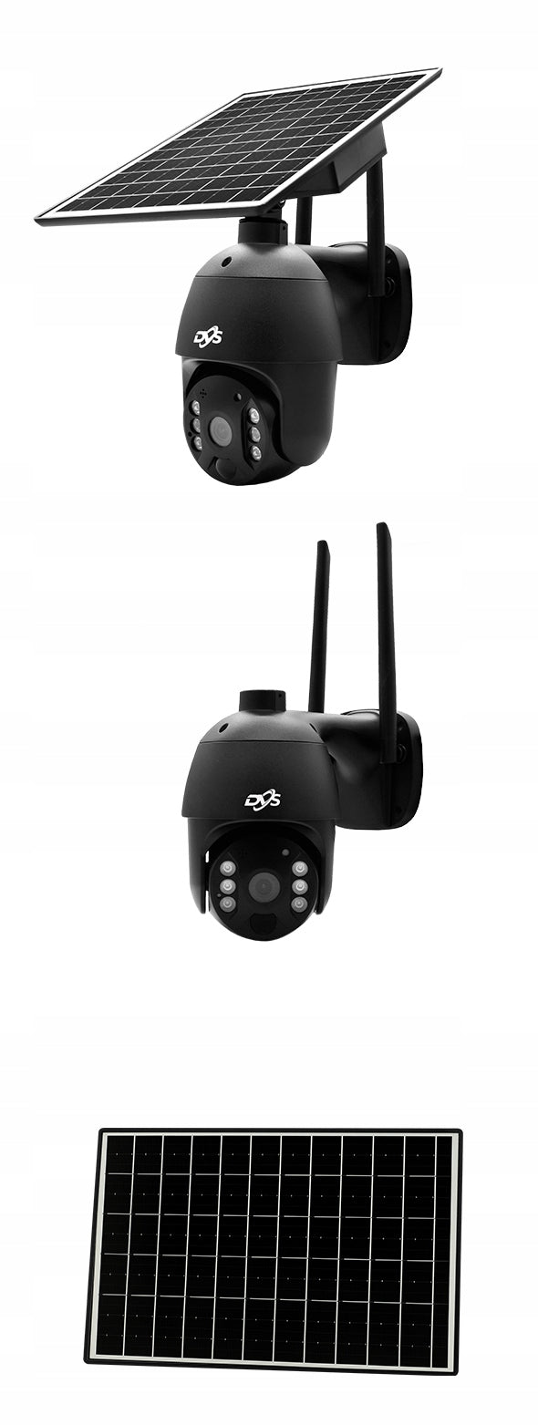 Outdoor Black Rotating Solar WiFi Camera 4 Mpx Large Solar Battery DVS Packaging status original