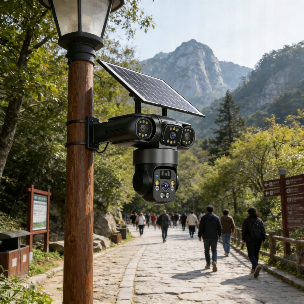 Outdoor Camera 4MP Dual Solar SIM Lens 4G LTE IP66 Brand no brand