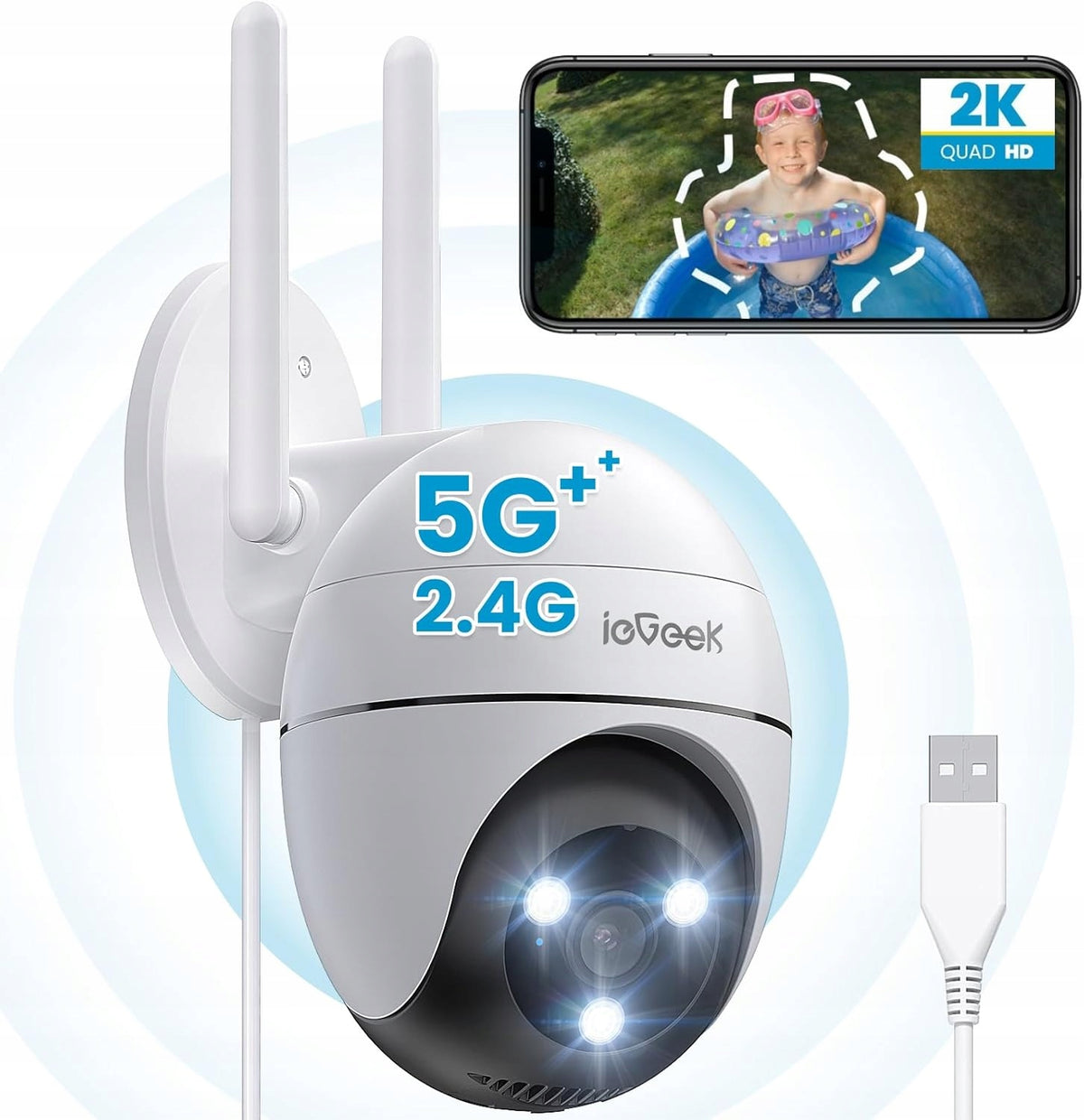 Outdoor Camera Rotating IP WiFi 3MPx 3MP 2K ULTRA HD 4x ZOOM Packaging status original