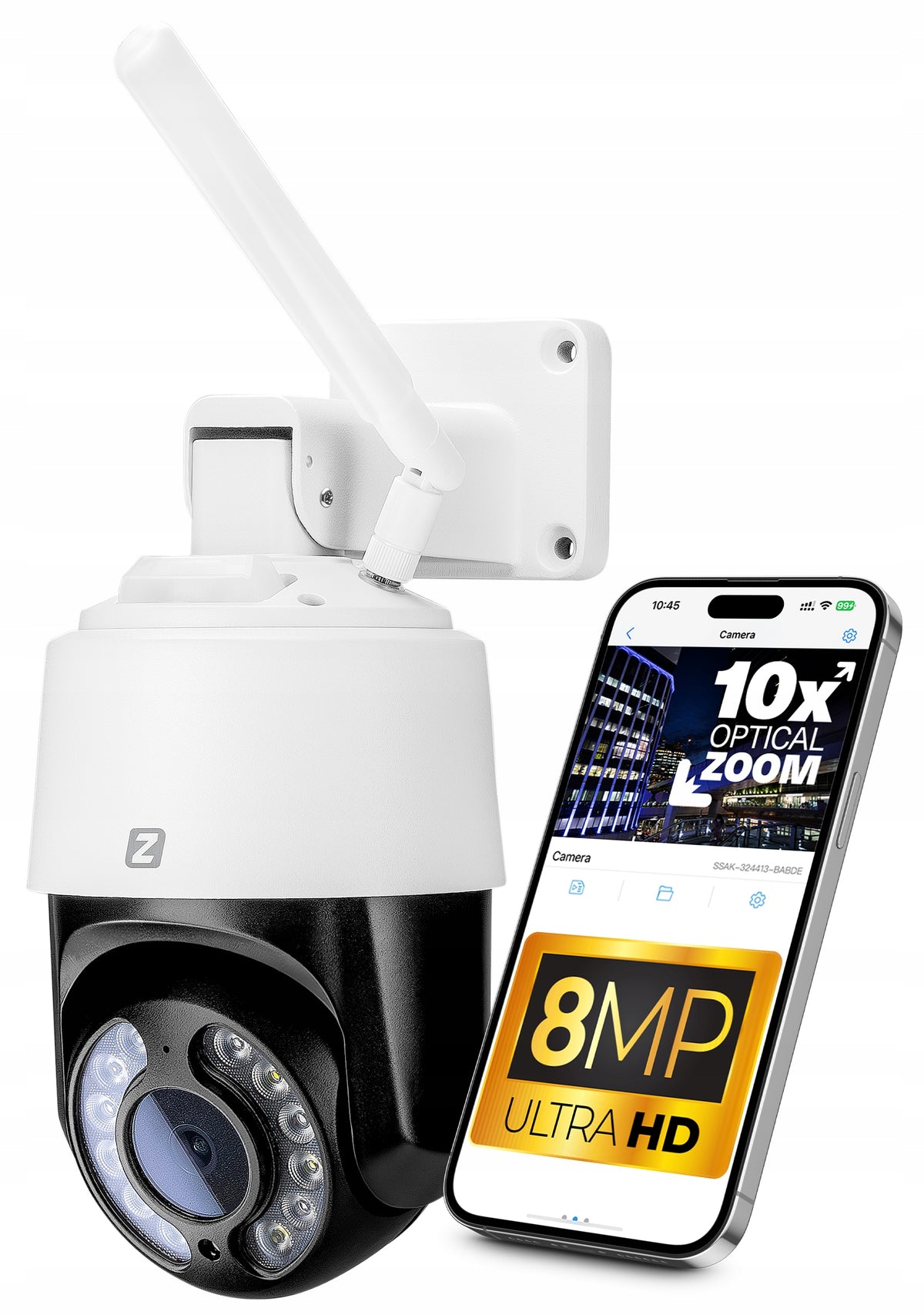 Outdoor Camera Rotating WiFi 8MPx 8MP 4K UHD AUDIO Zoom Optical x10