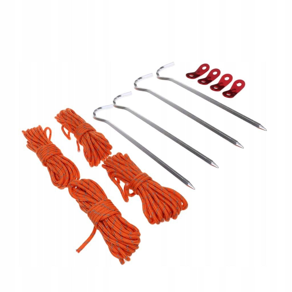 Outdoor Camping Tent Stake Pegs With Guyline, Reflective Guy