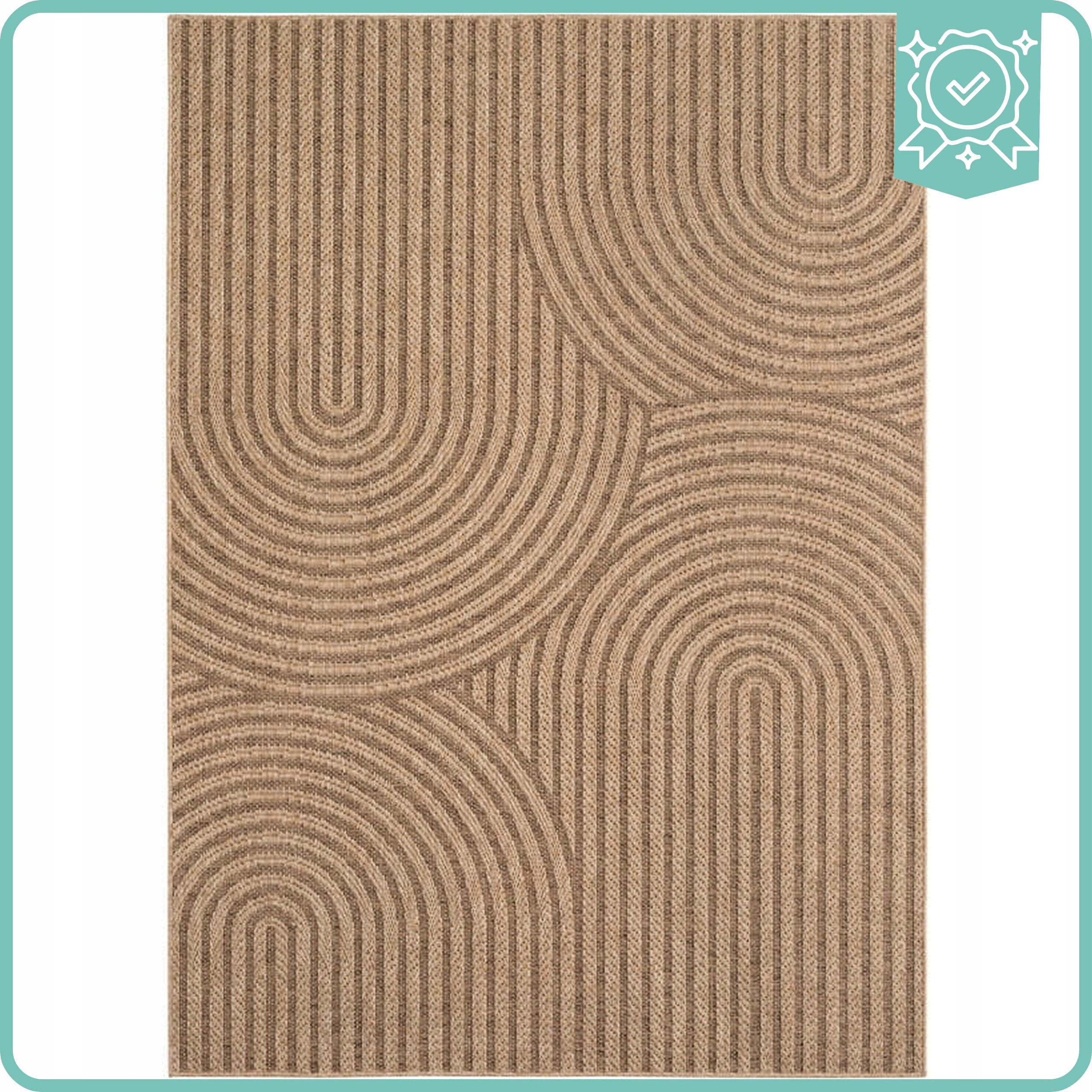 Outdoor Carpet For Terrace Balcony Waterproof 160x230 cm Modern Beige Packaging status original