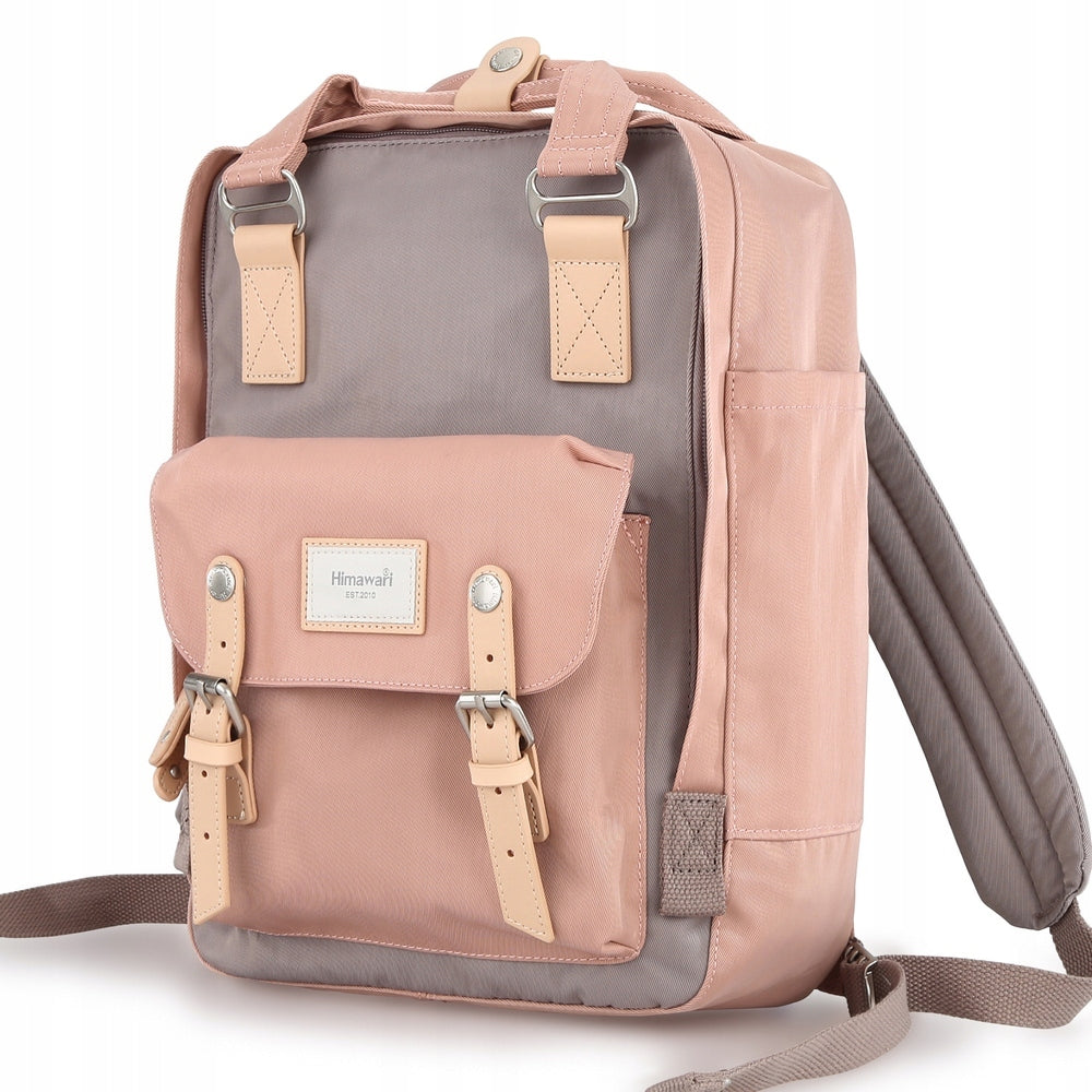 Outdoor City School Backpack Himawari HM188L for Laptop 13,3 14,1 Pink-Brą