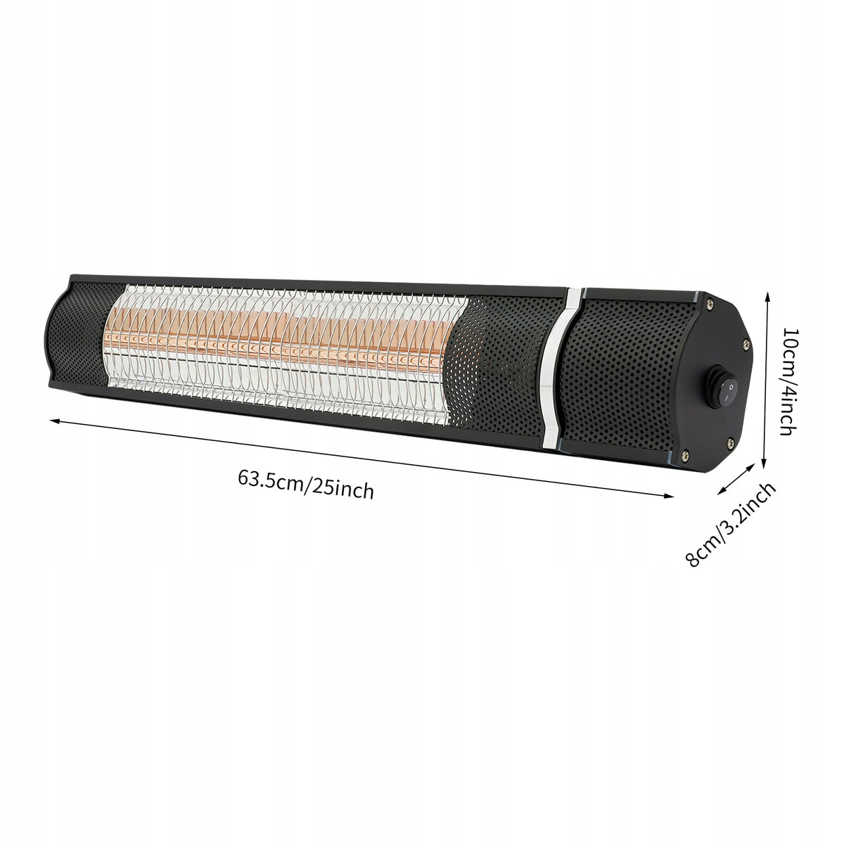 Outdoor Far Infrared Wall Mounted Waterproof Heater - Black EAN (GTIN) 757582992765