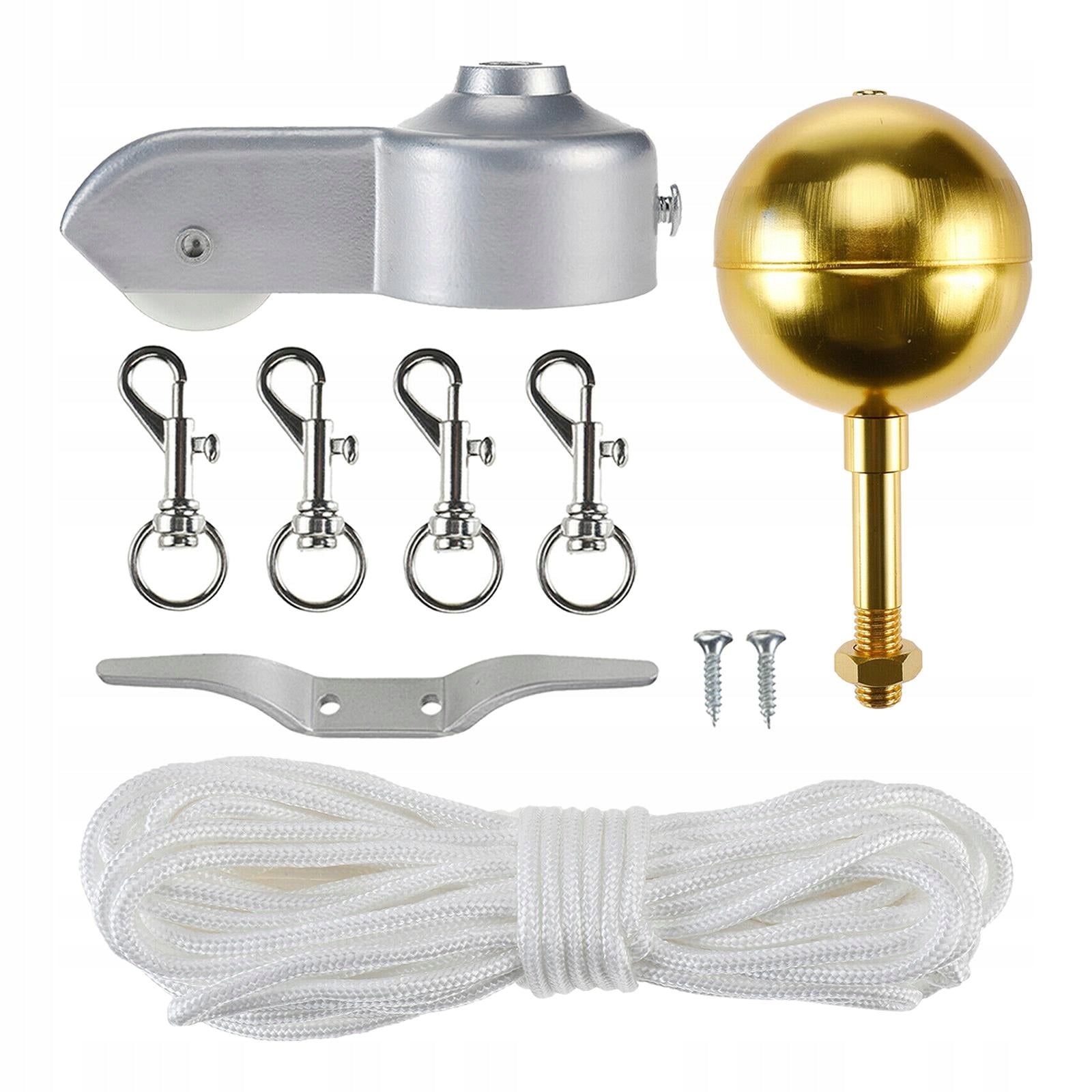 Outdoor Flagpole Equipment Repair Kit 3 Topper Gold Manufacturer no brand