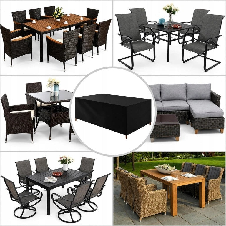 Outdoor Furniture Cover 300 × 300 × 100 cm Waterproof Oxford PU Length 300 cm