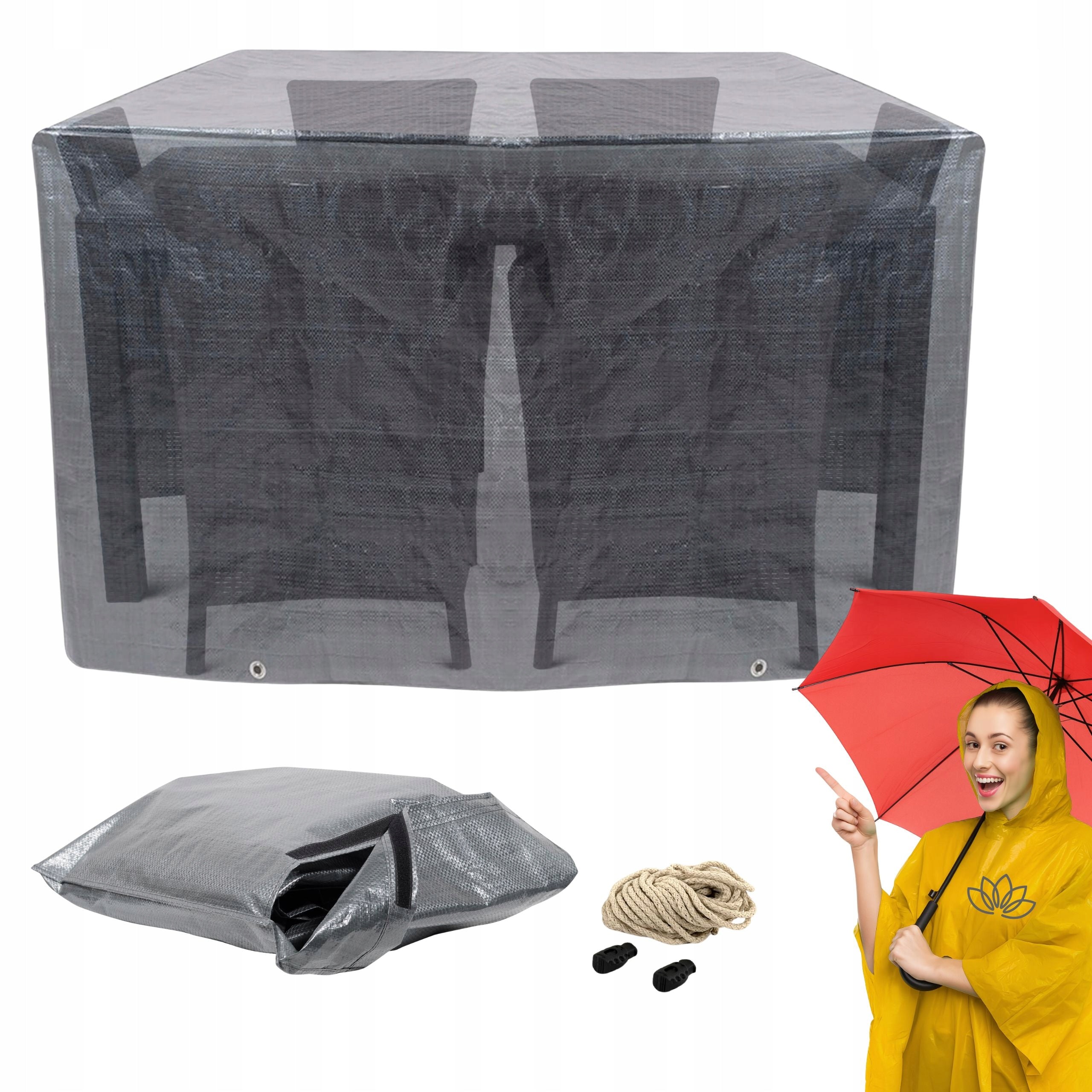 Outdoor Furniture Cover Waterproof 240x135 XXL + Drawstring with Stopwatches