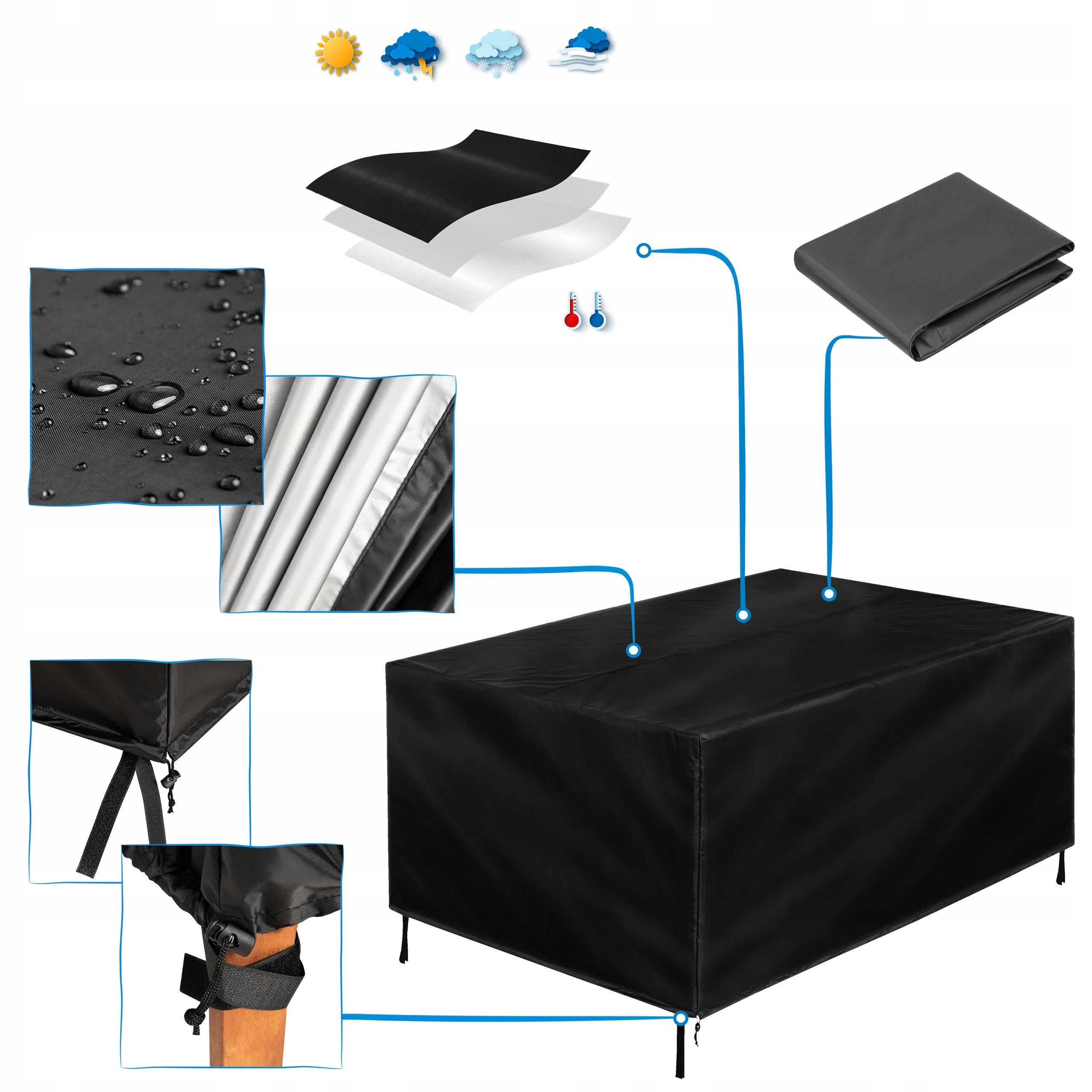 Outdoor Furniture Cover Waterproof For Anti UV Catering Table 315x160 Manufacturer code F31CZA1