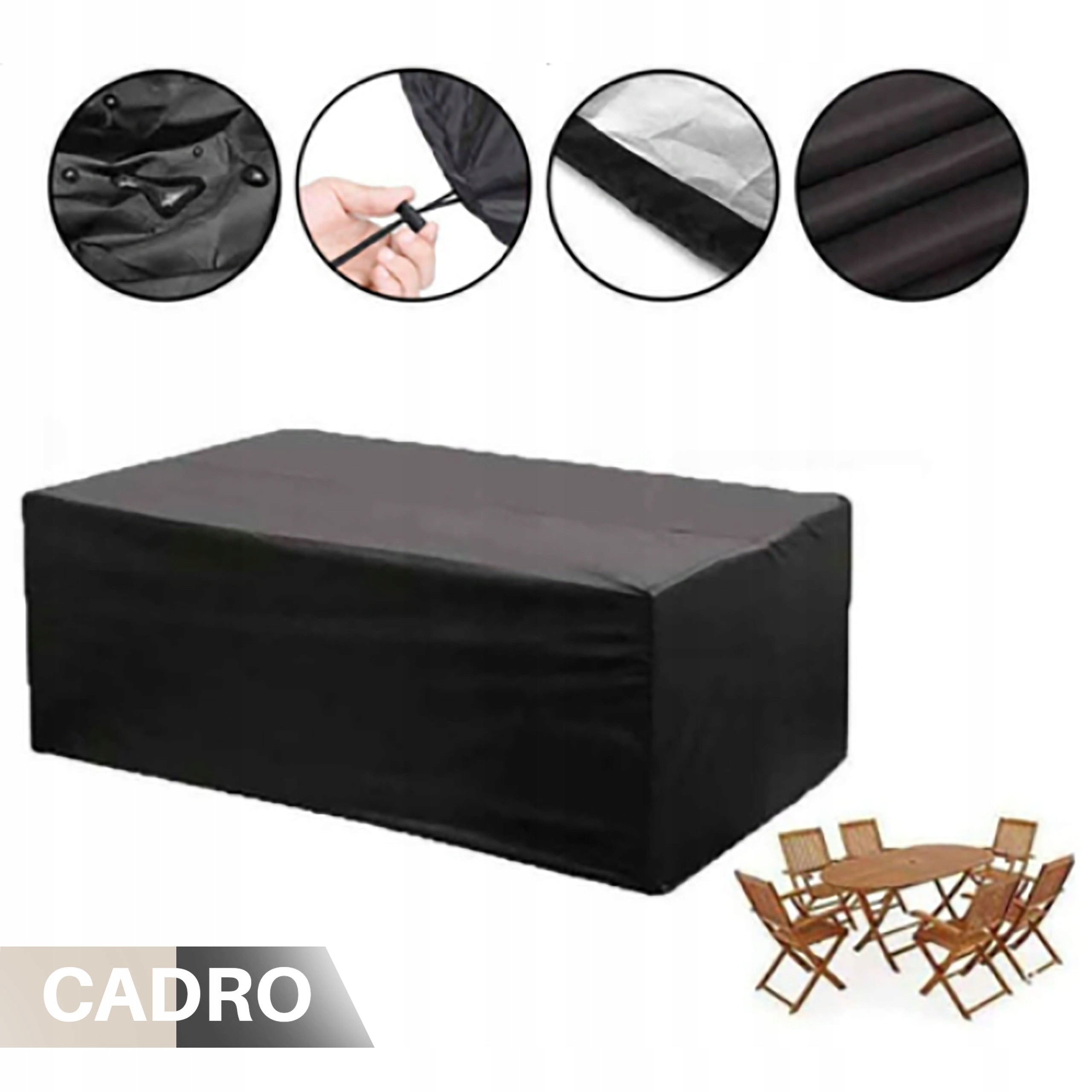 Outdoor Furniture Cover Waterproof Table 250x210x90 Black Strong Manufacturer code Pokrowiec na meble ogrodowe 250x210x90