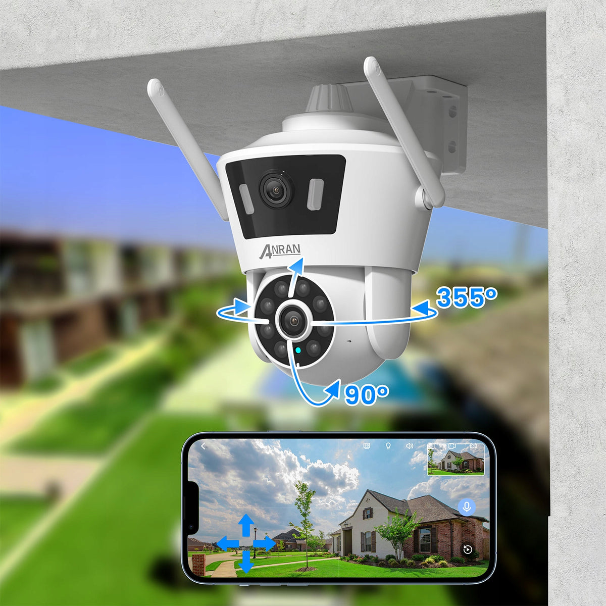 Outdoor IP Camera Anran P7 Dual Lens Wifi Camera Autotracking ICSEE