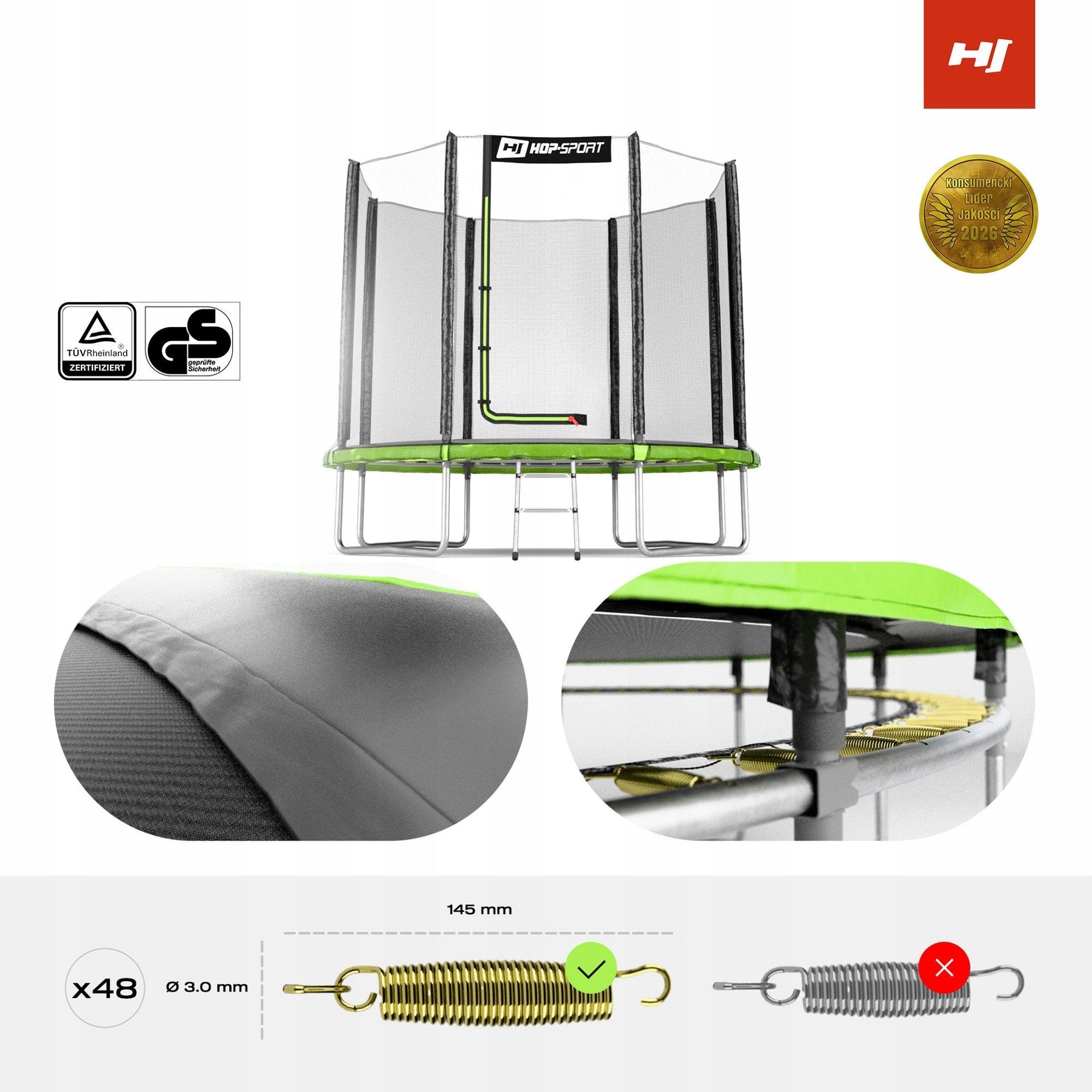Outdoor Mesh Trampoline 8ft 244cm Garden Large Strong For Kids Brand Hop-Sport