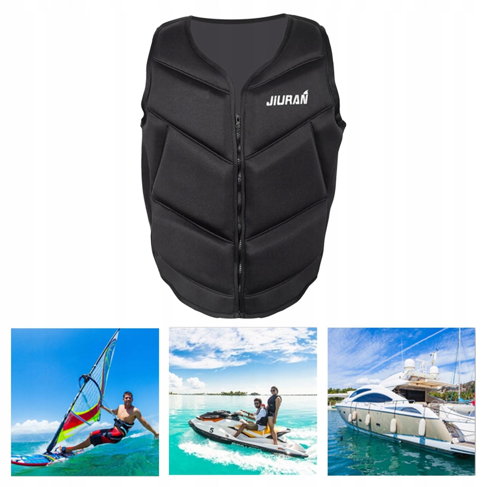 Outdoor Neoprene Life Jacket Buoyancy Aid Swim Vest Sailing Black XXL Brand no brand