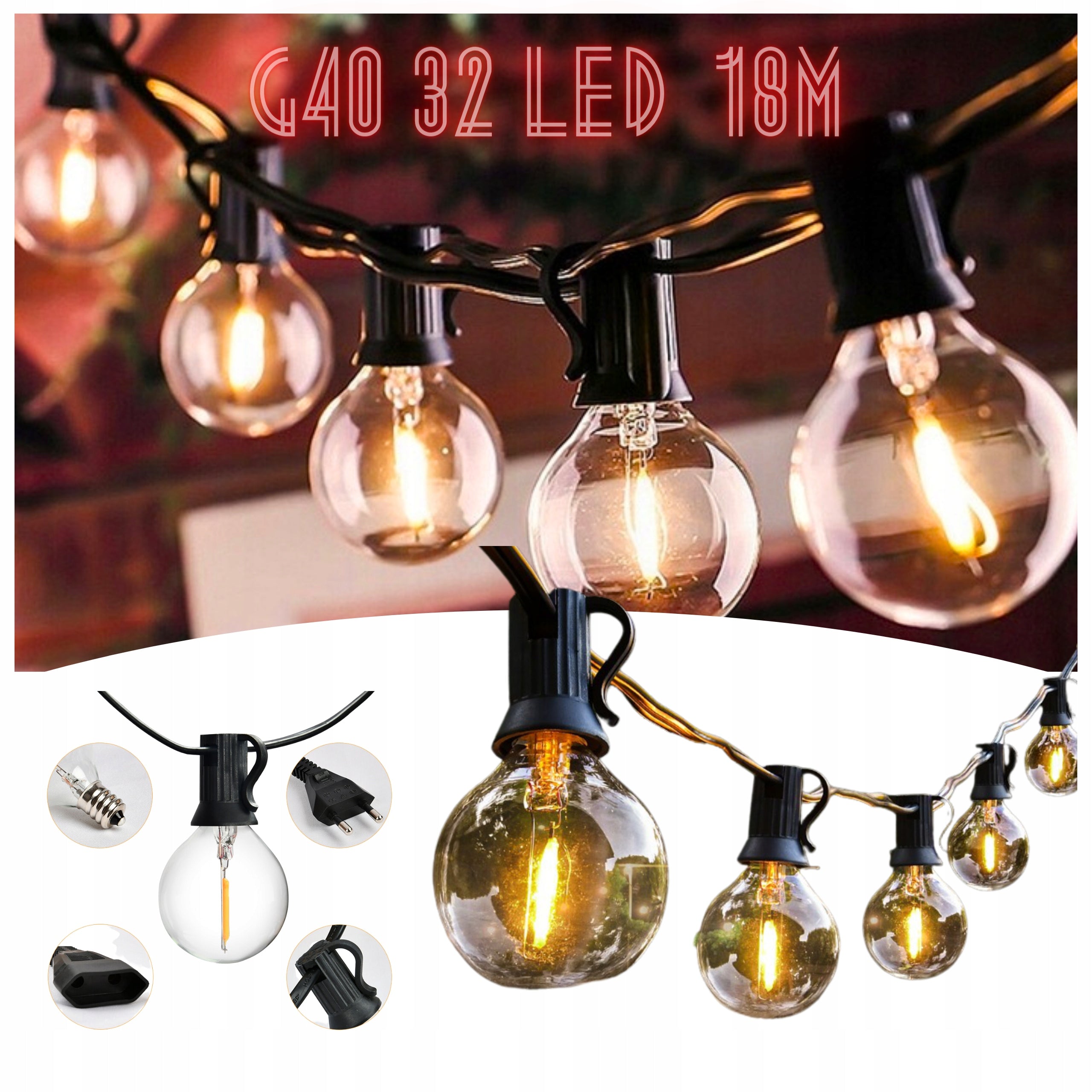 Outdoor Network Lights for GARDEN Network Garland 32LED 18m