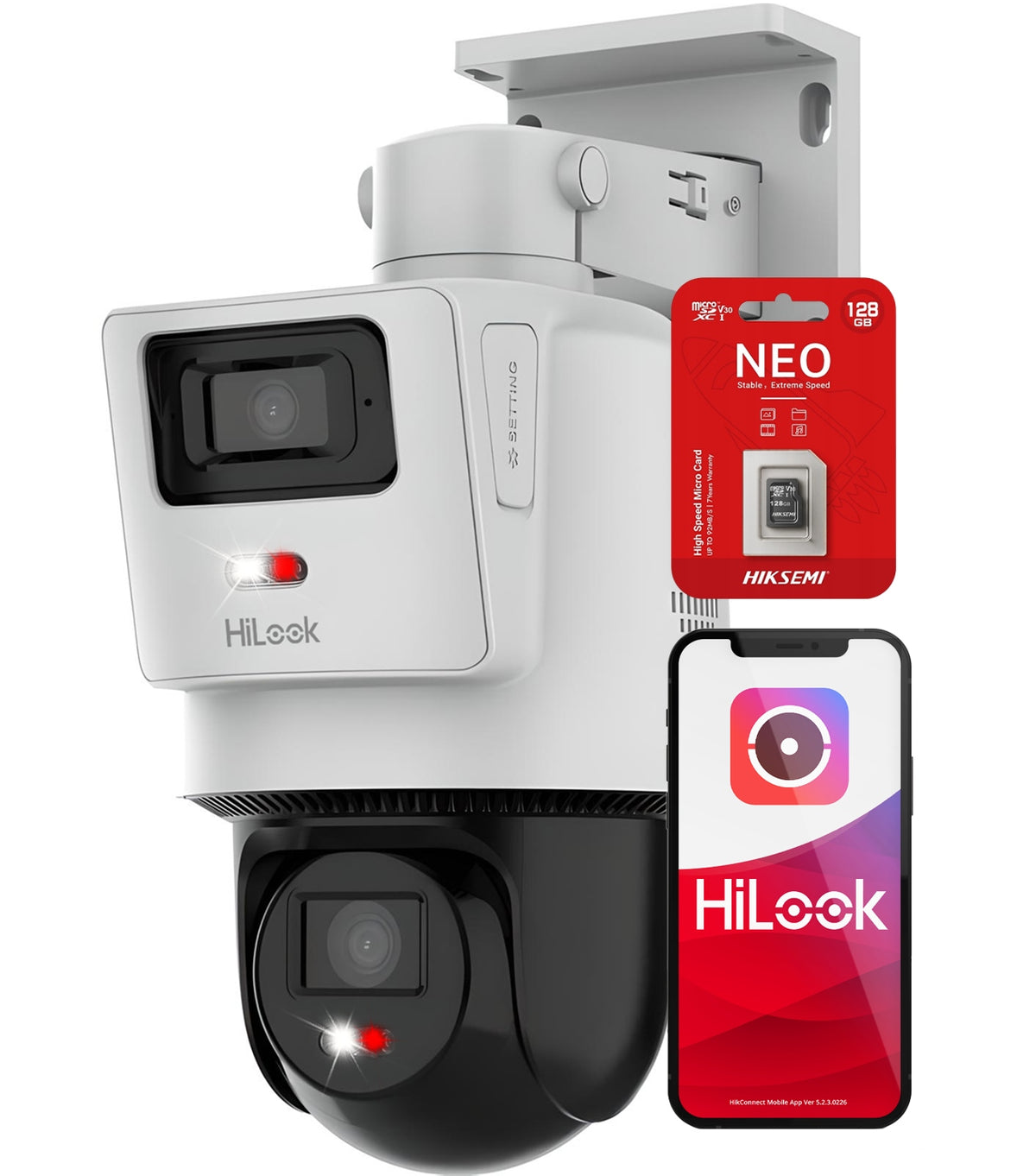 Outdoor Rotating Camera TandemVu PTZ-D4 4MP + 128Gb HiLook by Hikvision