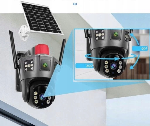Outdoor SOLAR ROTARY CAMERA THREE SCREENS SIM CARD 4G LTE 3MP+3MP+3MP Brand no brand
