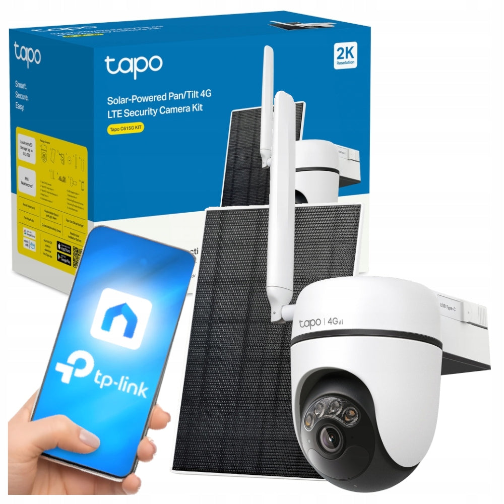 Outdoor Solar Camera 4G LTE Rotating IP 2K 3MPx TP-LINK Tapo C615G KIT