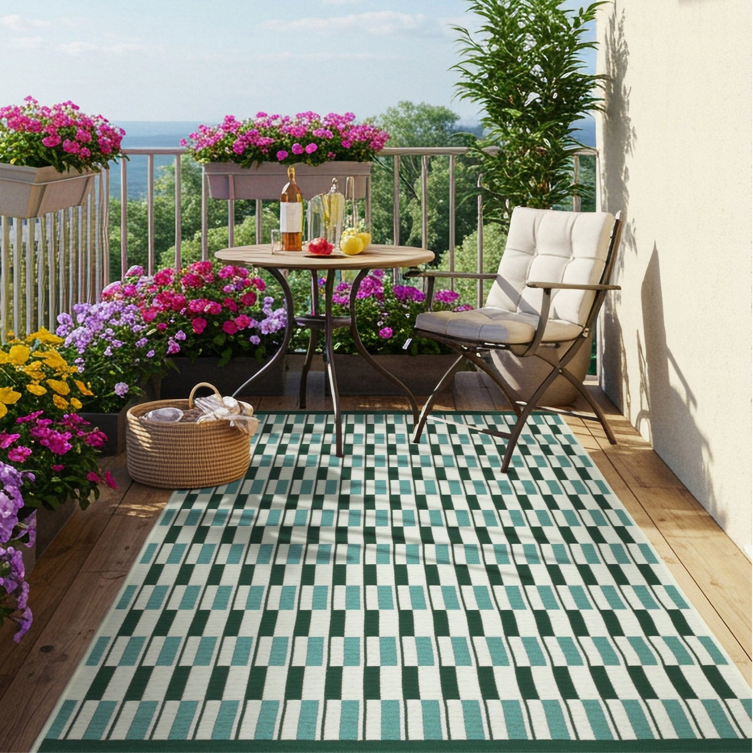 Outdoor Terrace Rug 120x170 Waterproof Terrace Rug for Balcony String Brand e-floor