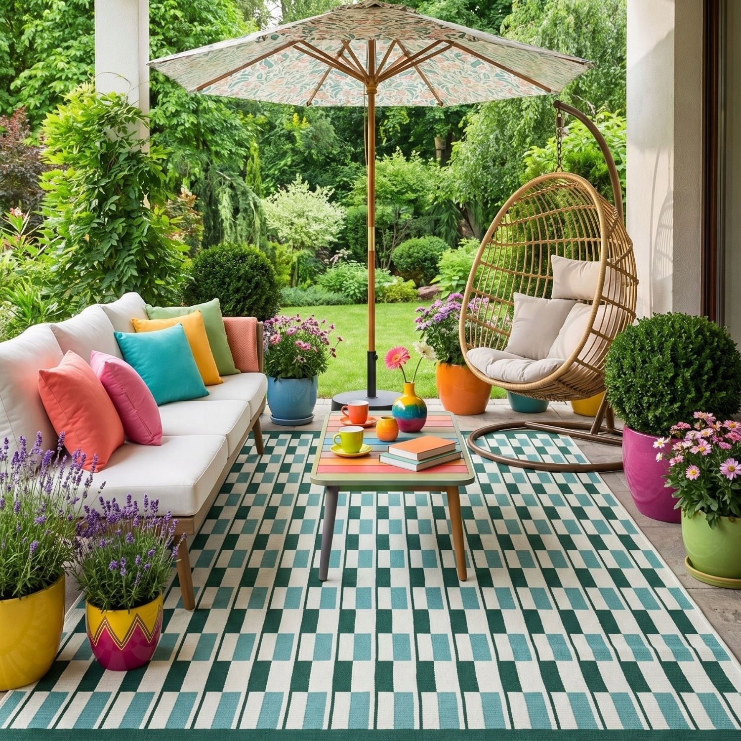 Outdoor Terrace Rug 120x170 Waterproof Terrace Rug for Balcony String Packaging status original
