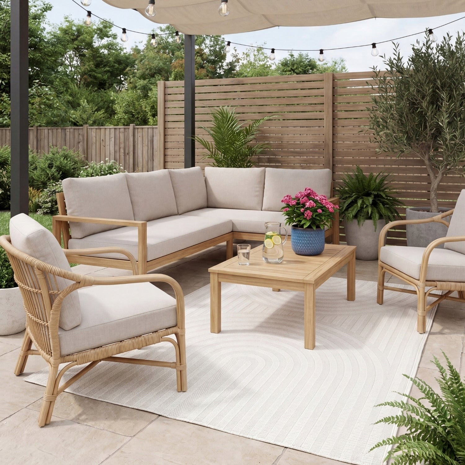 Outdoor Terrace Rug 150x200cm Large Waterproof Balcony Terrace Mat Length 200 cm