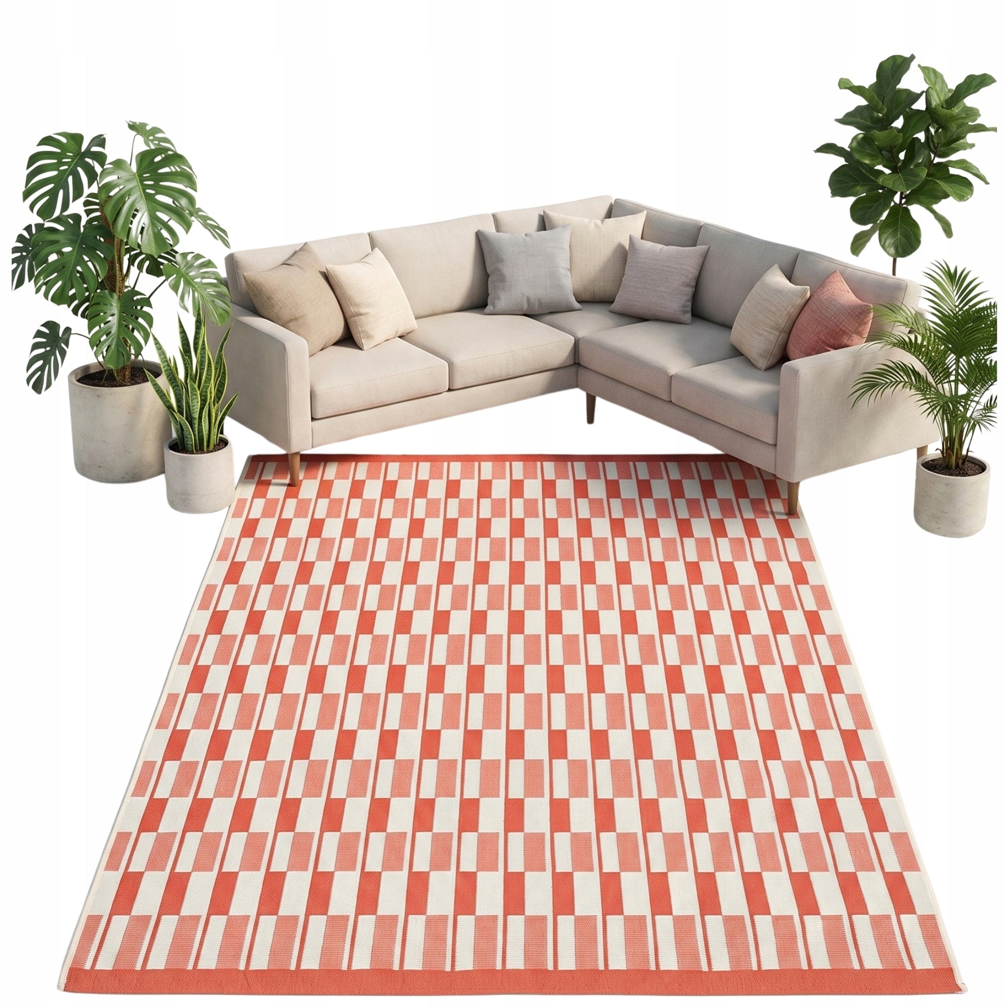 Outdoor Terrace Rug 160x220 Waterproof Terrace Rug for Balcony String