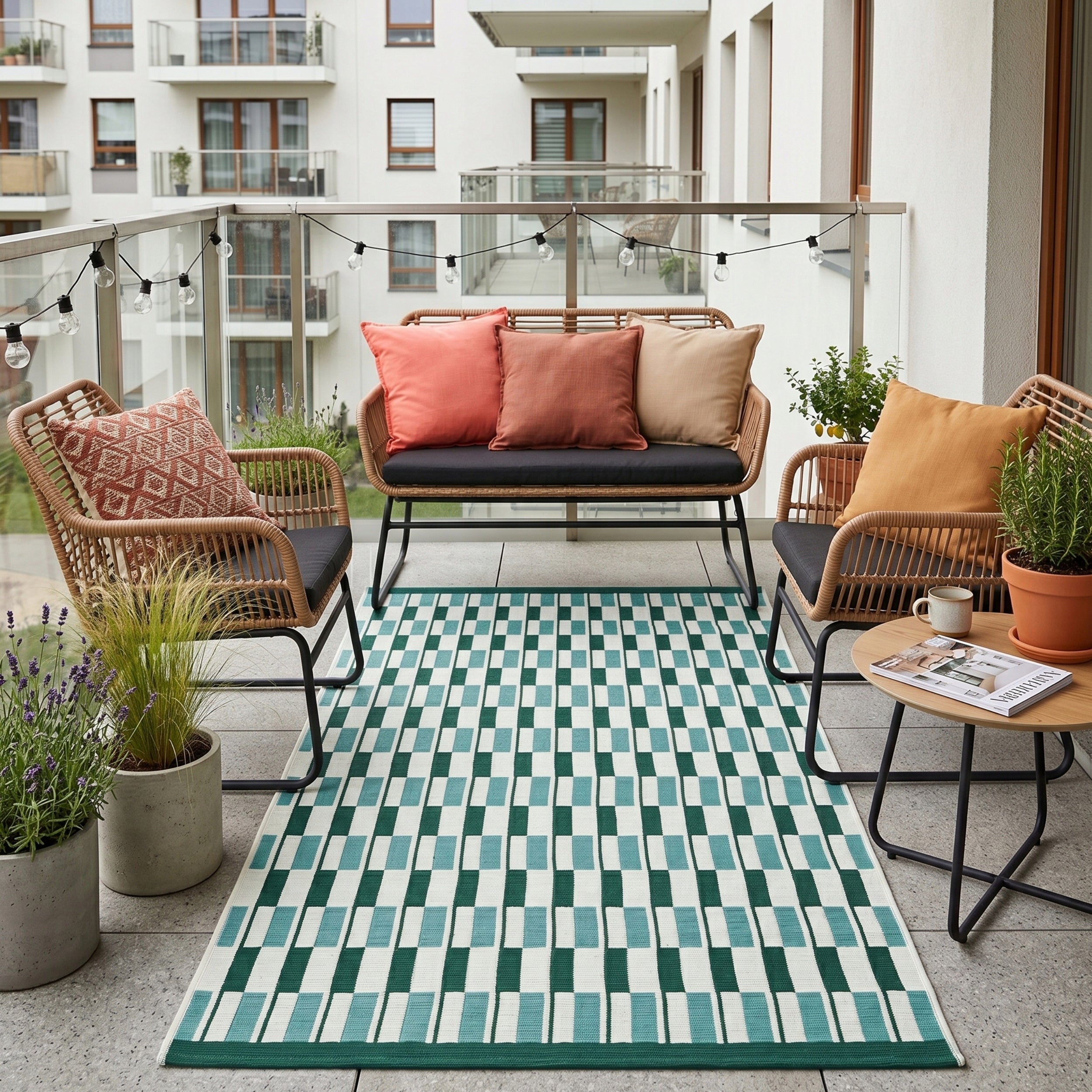 Outdoor Terrace Rug 80x150 Waterproof Terrace Rug for Balcony String Packaging status original