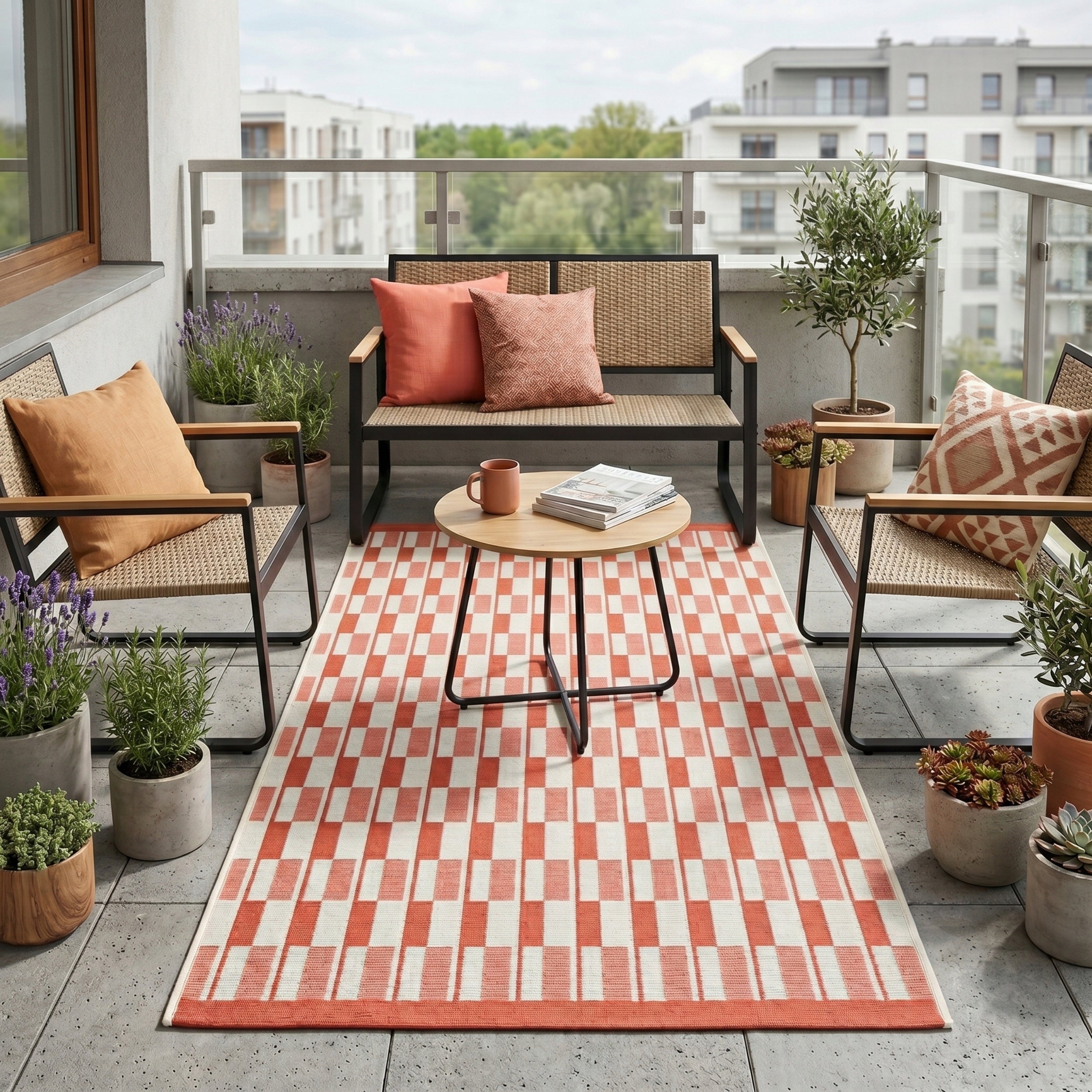 Outdoor Terrace Rug 80x150 Waterproof Terrace Rug for Balcony String Packaging status original
