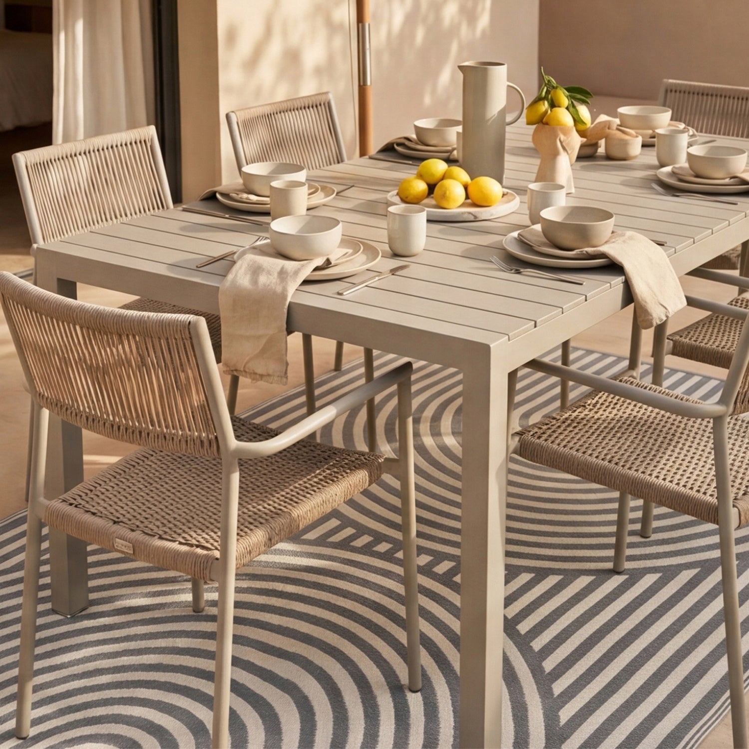 Outdoor Terrace Rug Waterproof 150x200cm Grey for Balcony Double Sided Length 200 cm