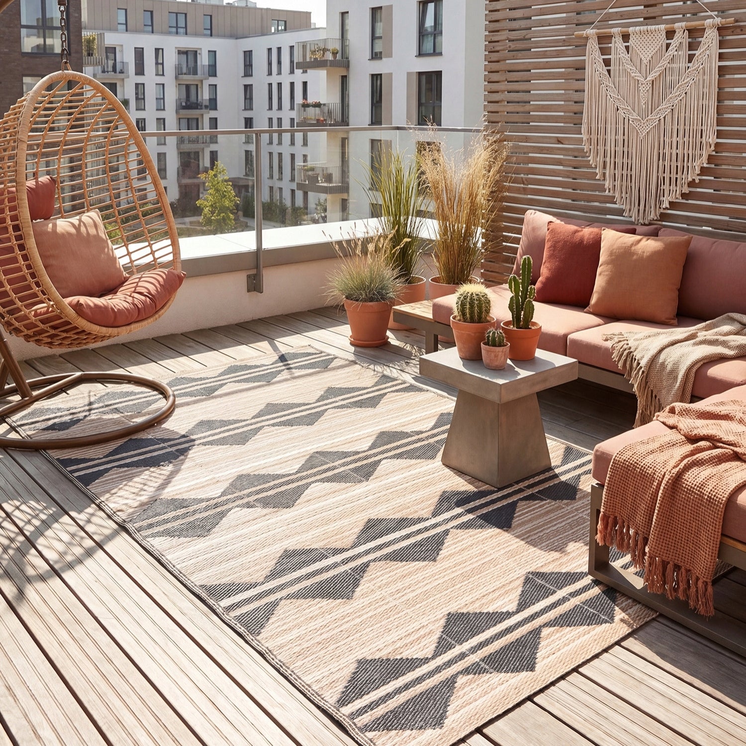 Outdoor Terrace Rug Waterproof 200x300cm Huge for Garden Terrace Packaging status original
