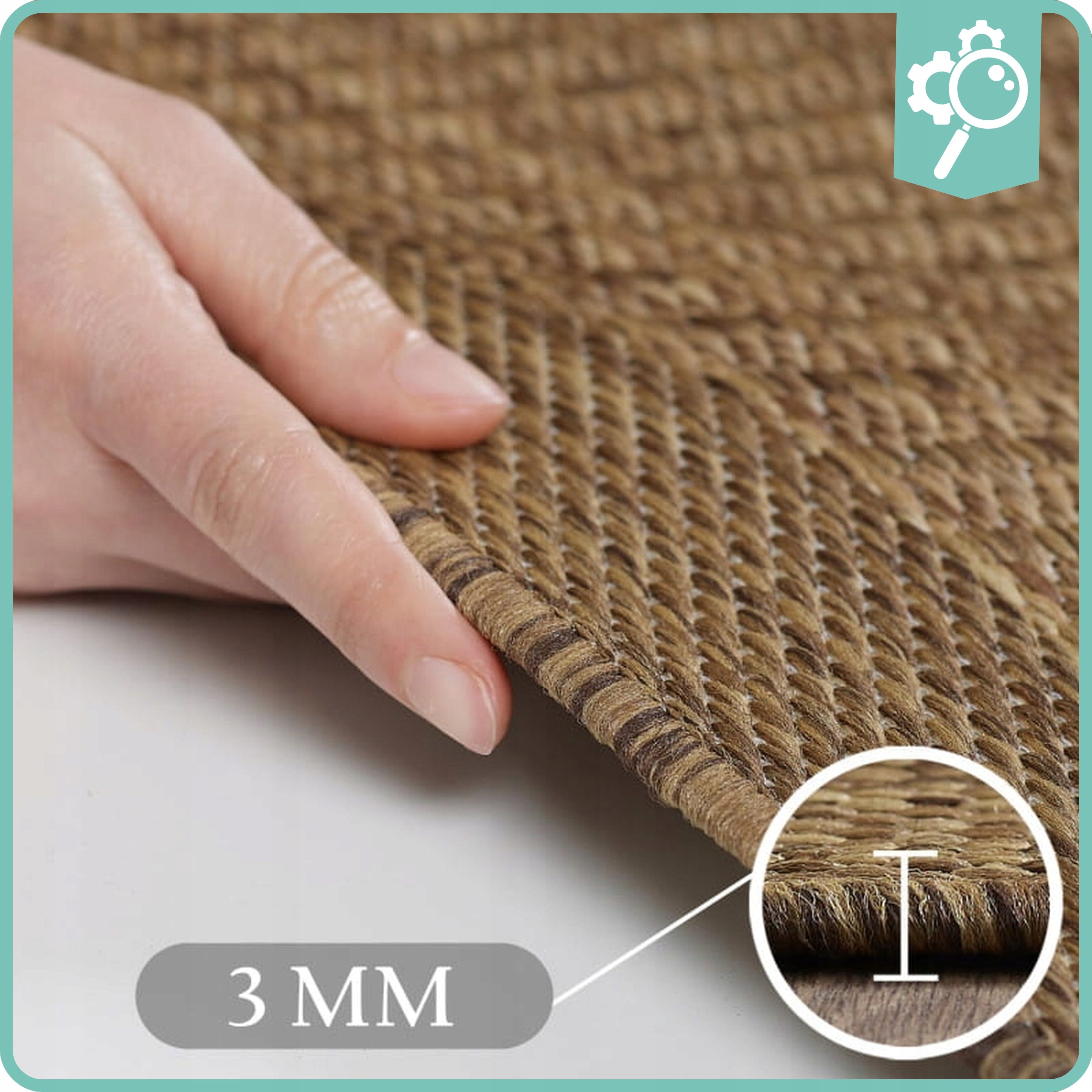 Outdoor Terrace Rug Waterproof Round For Balcony 120x120 Brown Manufacturer code Dywan na balkon taras GIZA1201201410BROWN