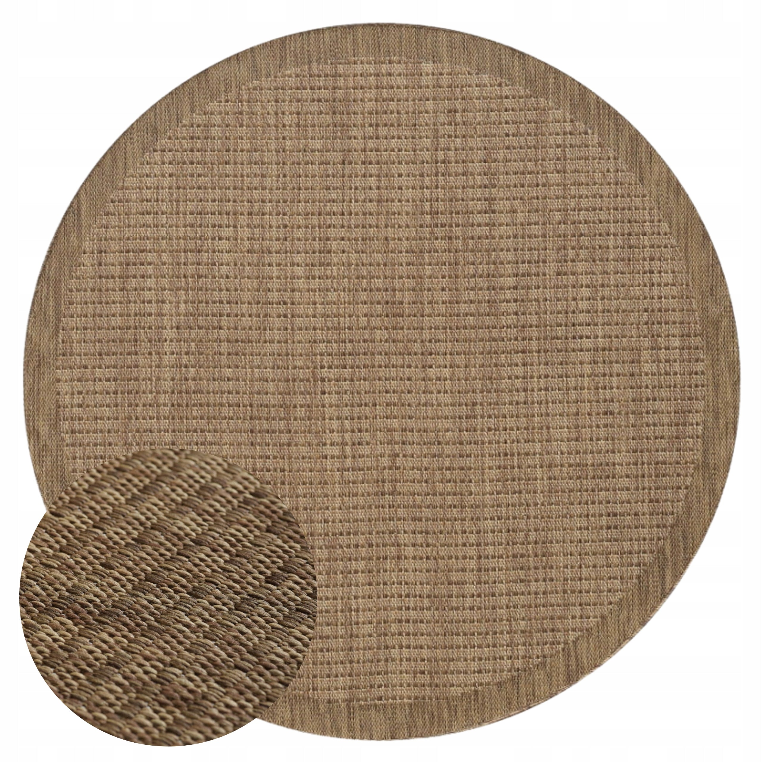 Outdoor Terrace Rug Waterproof Round For Balcony 120x120 Brown