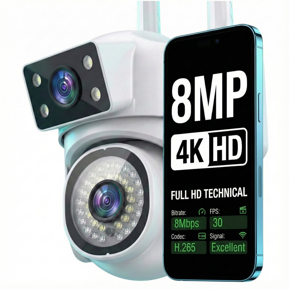 Outdoor WIFI Camera O-KAM DUAL LENS TWO 8MPX INFRARED CAMERAS