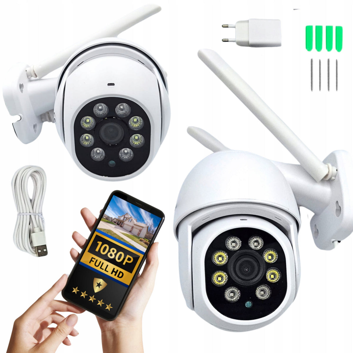 Outdoor WIFI Camera Rotating 1080p Poland FULL HD SD TRACKING APP