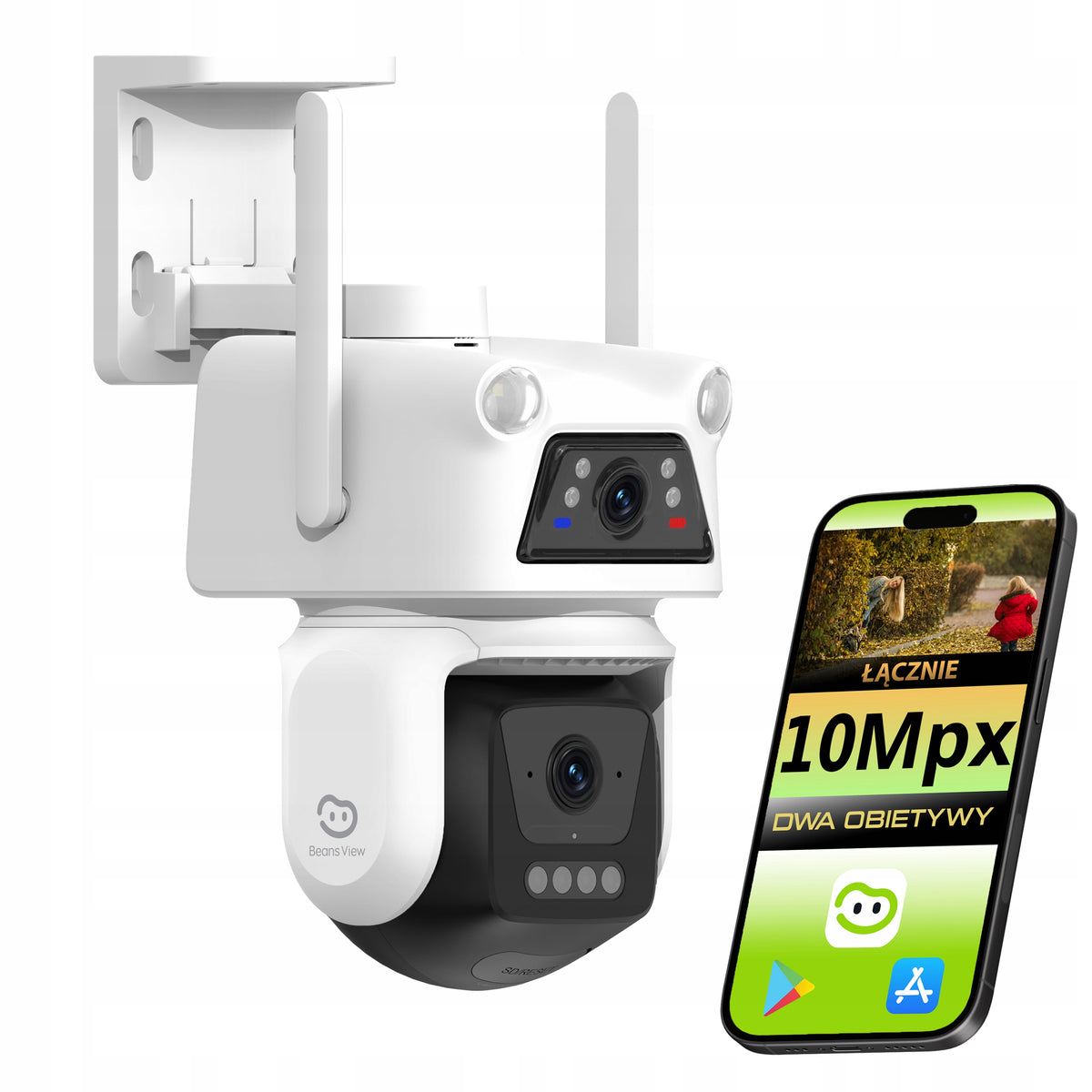Outdoor WiFi Camera Rotating 10 Mpx Dual 2x 5Mpx BeansView PTZ apk
