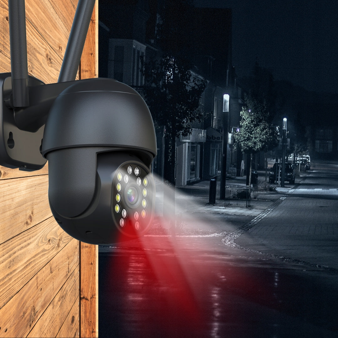 Outdoor WiFi Camera Rotating 8MPx ZOOM UHD 2160p 4K NOTIFICATIONS BLACK Manufacturer code ZEWNĘTRZNA KAMERA UHD CZUJNIK RUCHU ALARM SD