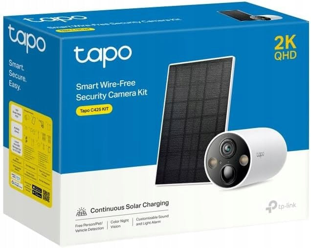 Outdoor camera TP-Link Tapo C425 KIT 2K QHD solar panel WiFi IP66 AI Packaging status original