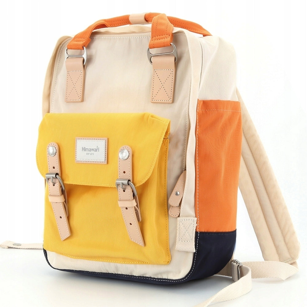 Outdoor city school backpack Himawari HM188L for laptop 13,3 14,1 cream-yellow