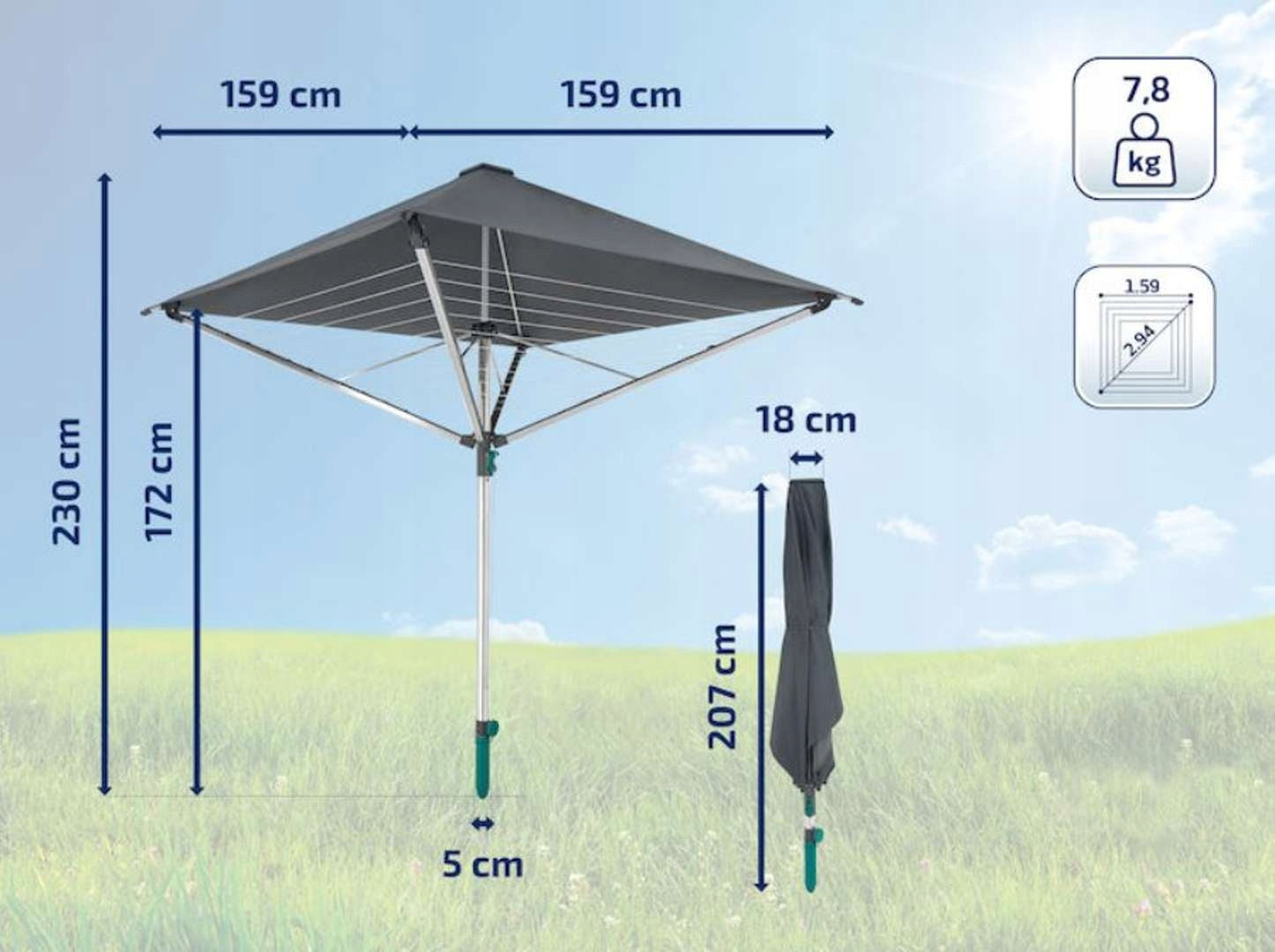 Outdoor clothes dryer Linoprotect 400 with canopy Brand Leifheit