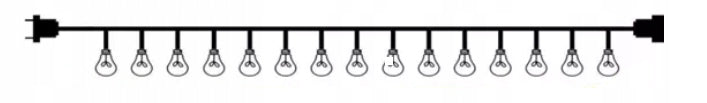 Outdoor electric bulb light garland Packaging status original