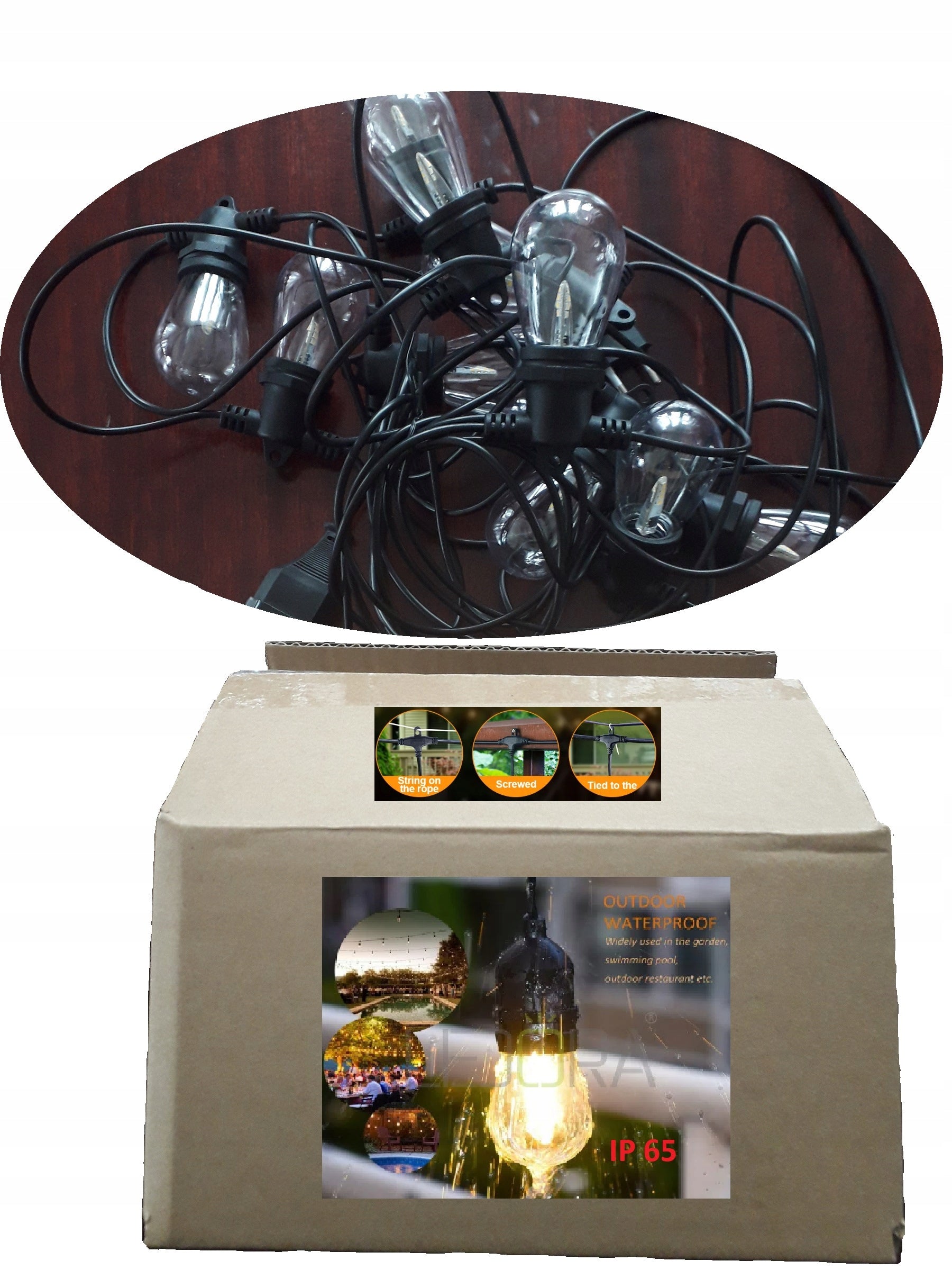 Outdoor electric bulb light garland